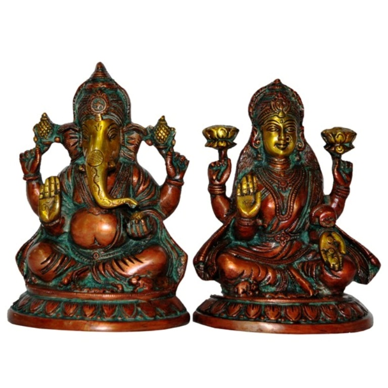 Metal brass Laxmi Ganesha Statue #PILG-10005