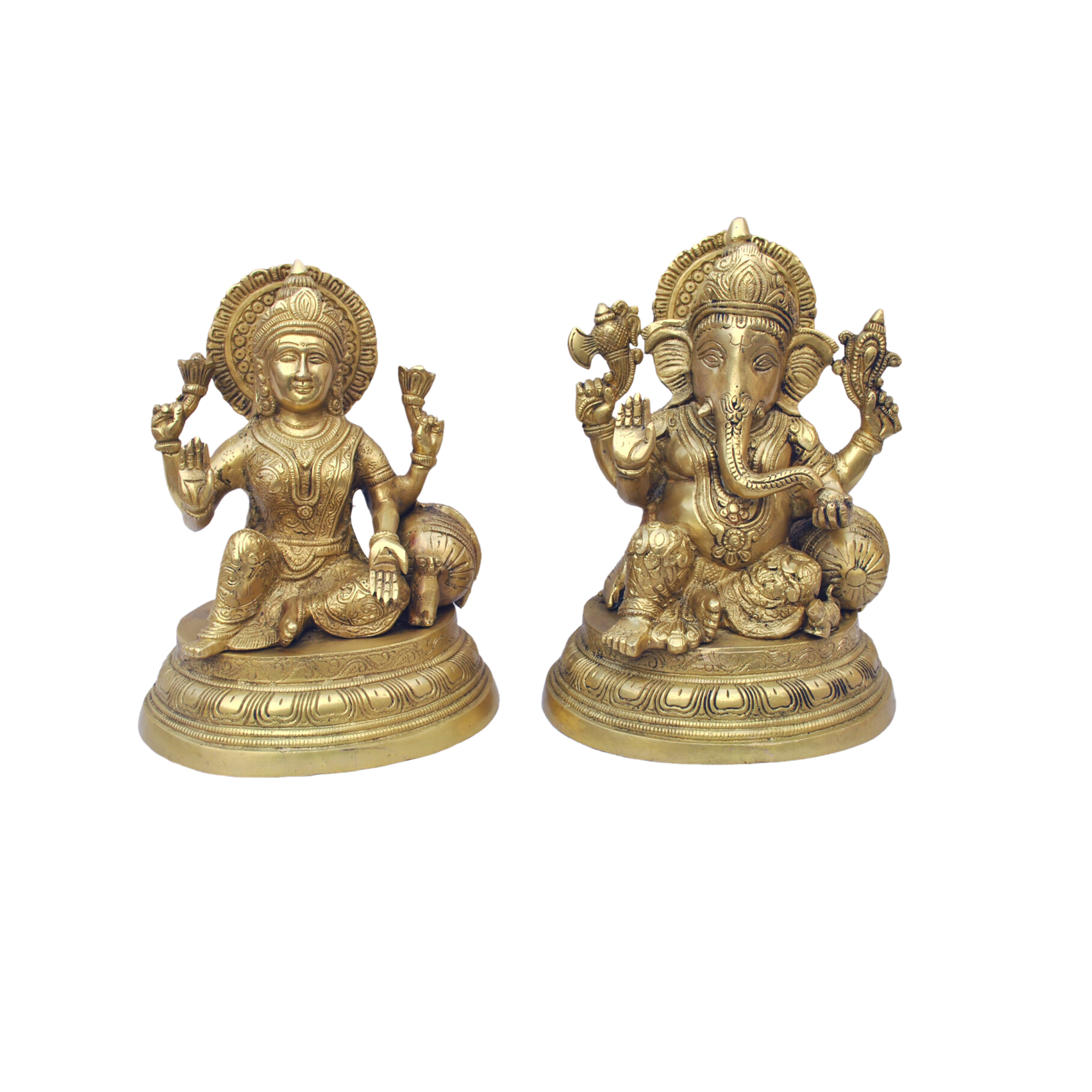 Brass Ganesh Laxmi Statue #PILG-10014
