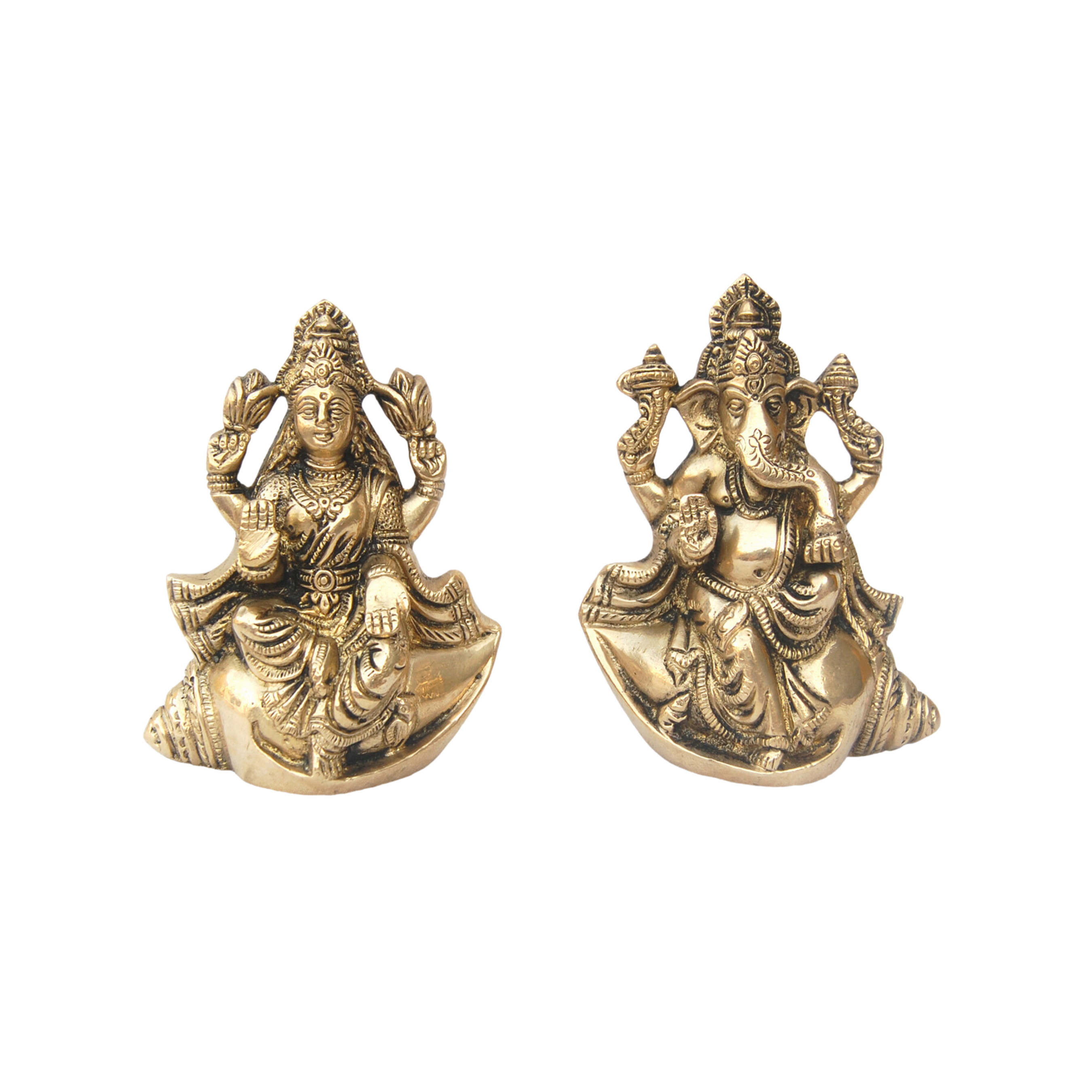 Brass Ganesh Laxmi Statue #PILG-10015