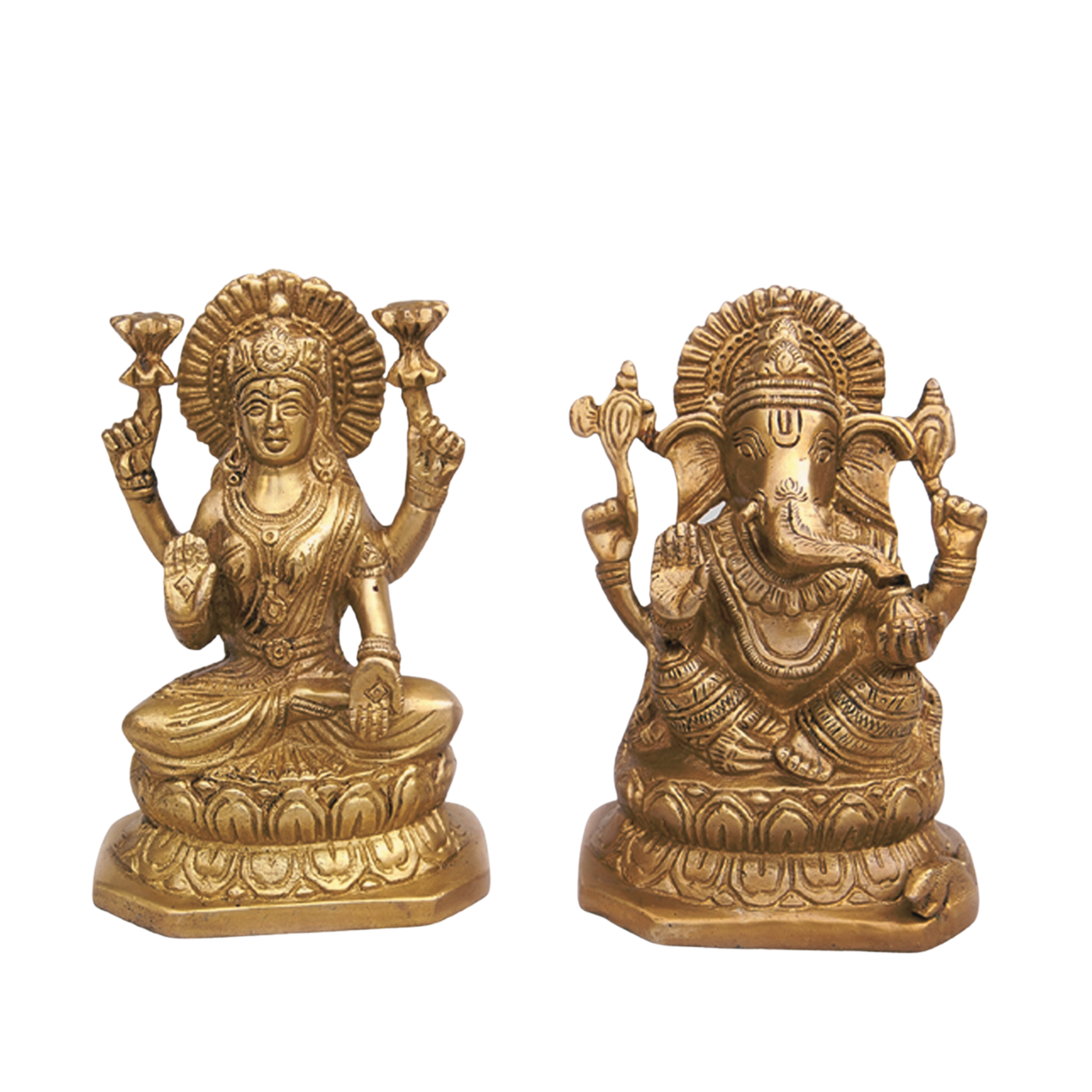 Brass Ganesh Laxmi Statue #PILG-10020