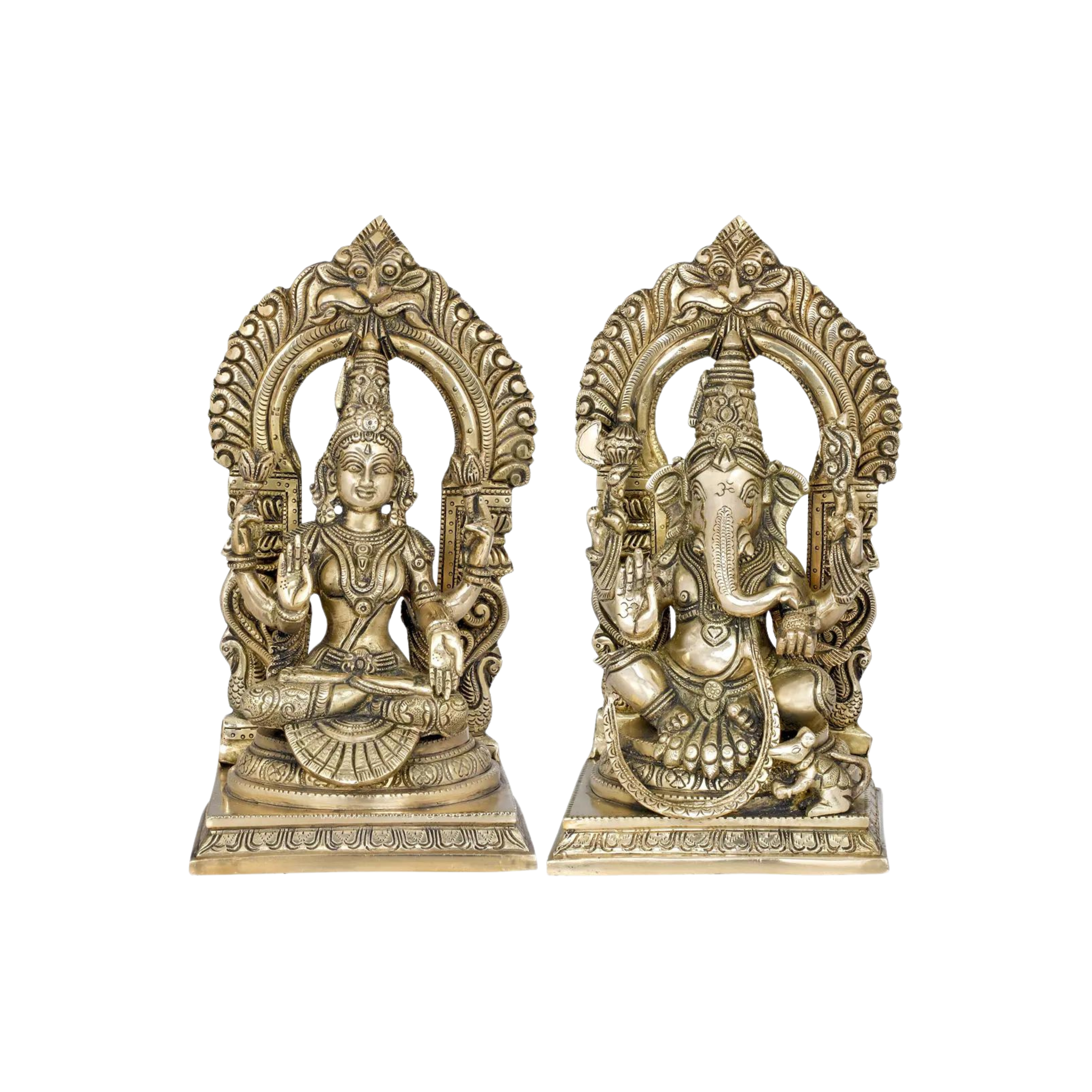 Brass Ganesh Lakshmi Statue #PILG-10002