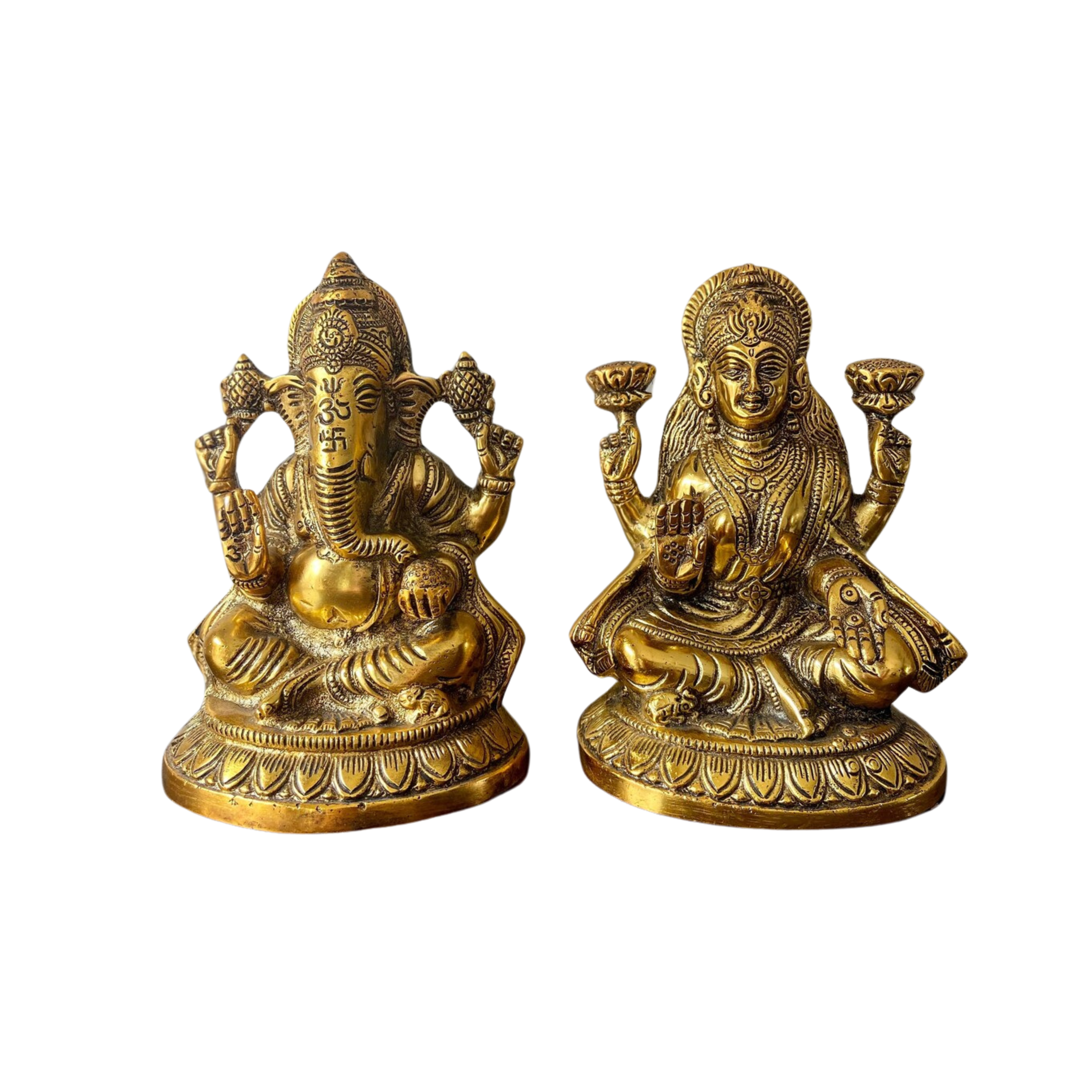 Brass Ganesh Laxmi Statue #PILG-10017