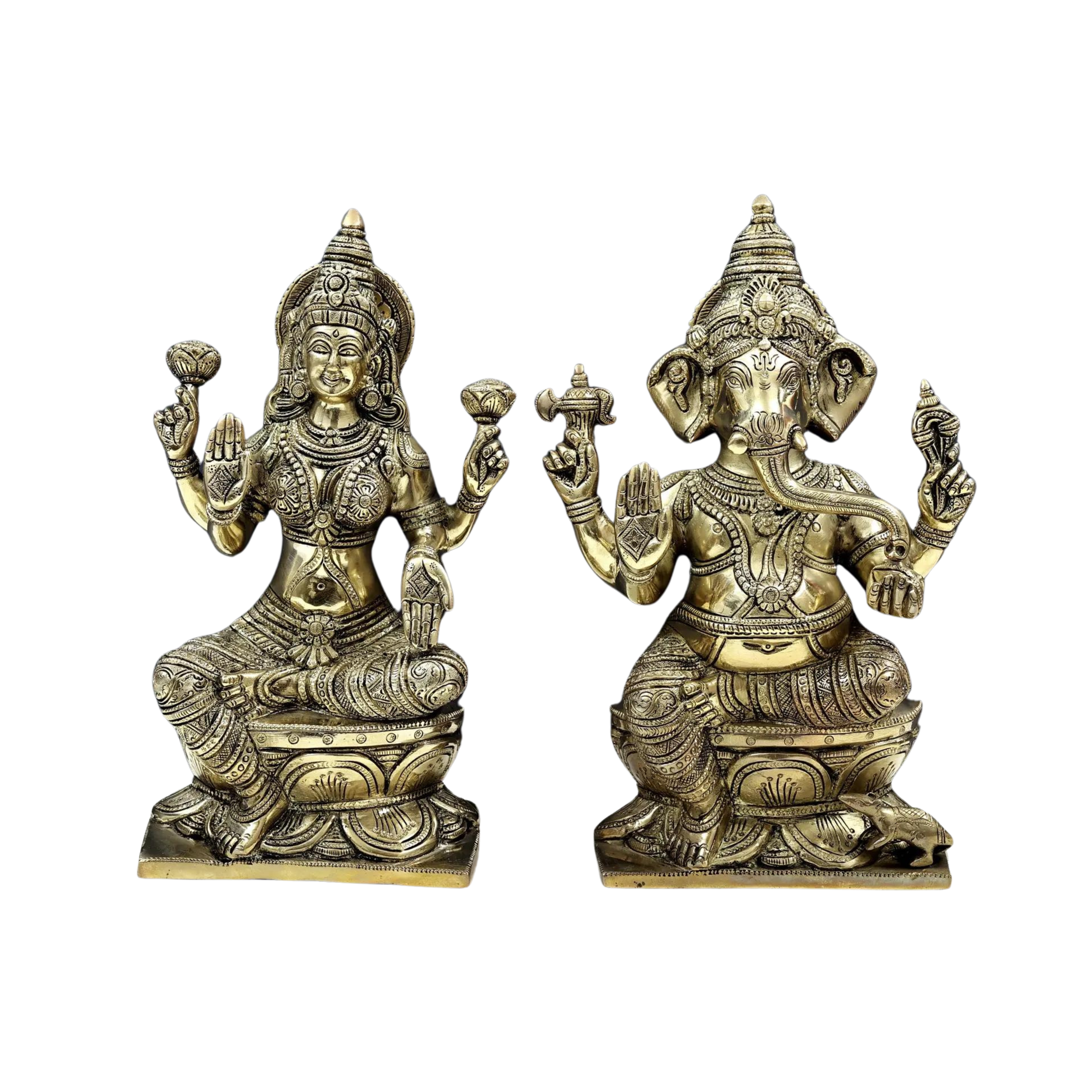 Bronze Lakshmi and Ganesha Sculpture #PILG-10009