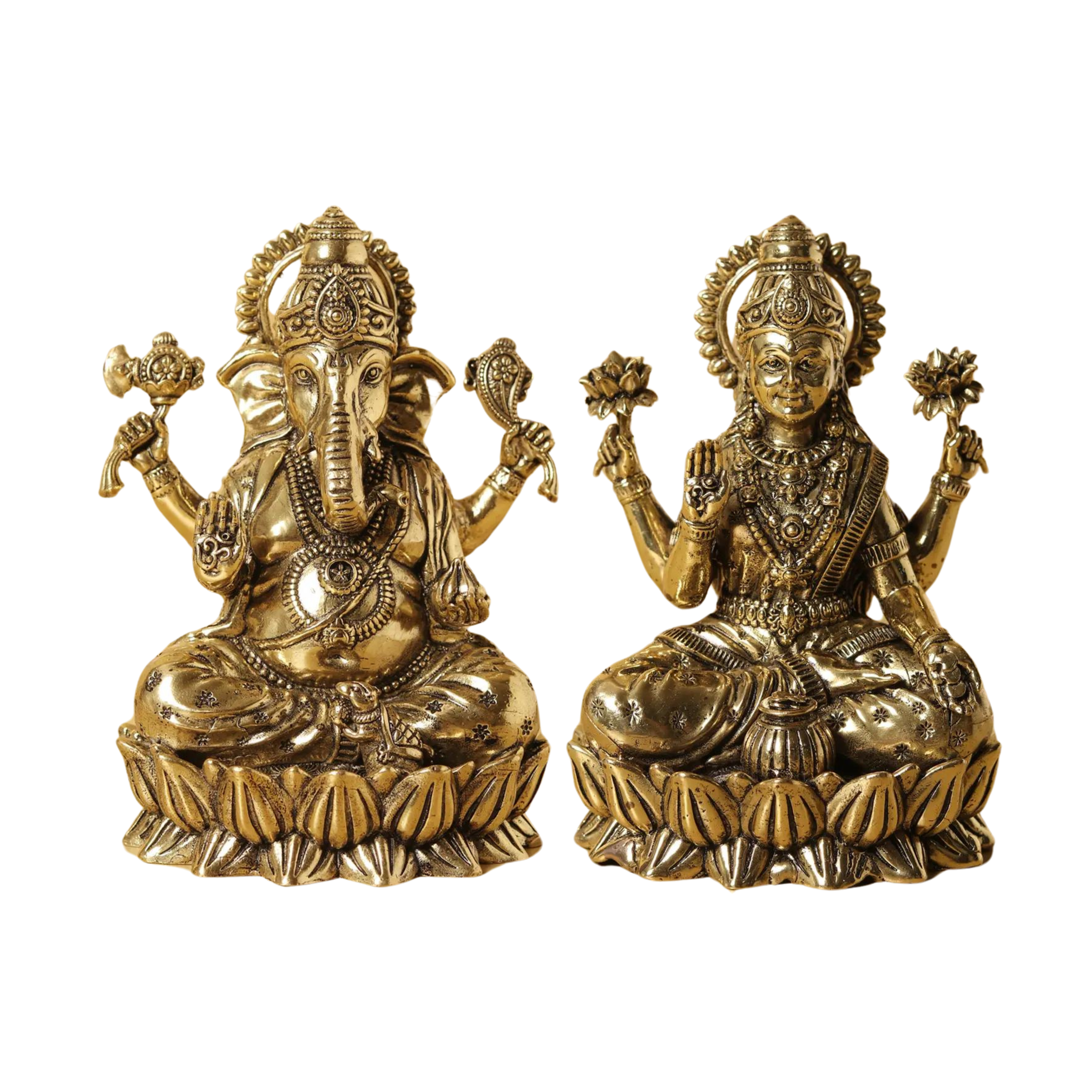 Brass Laxmi Ganesha Sculpture #PILG-10004