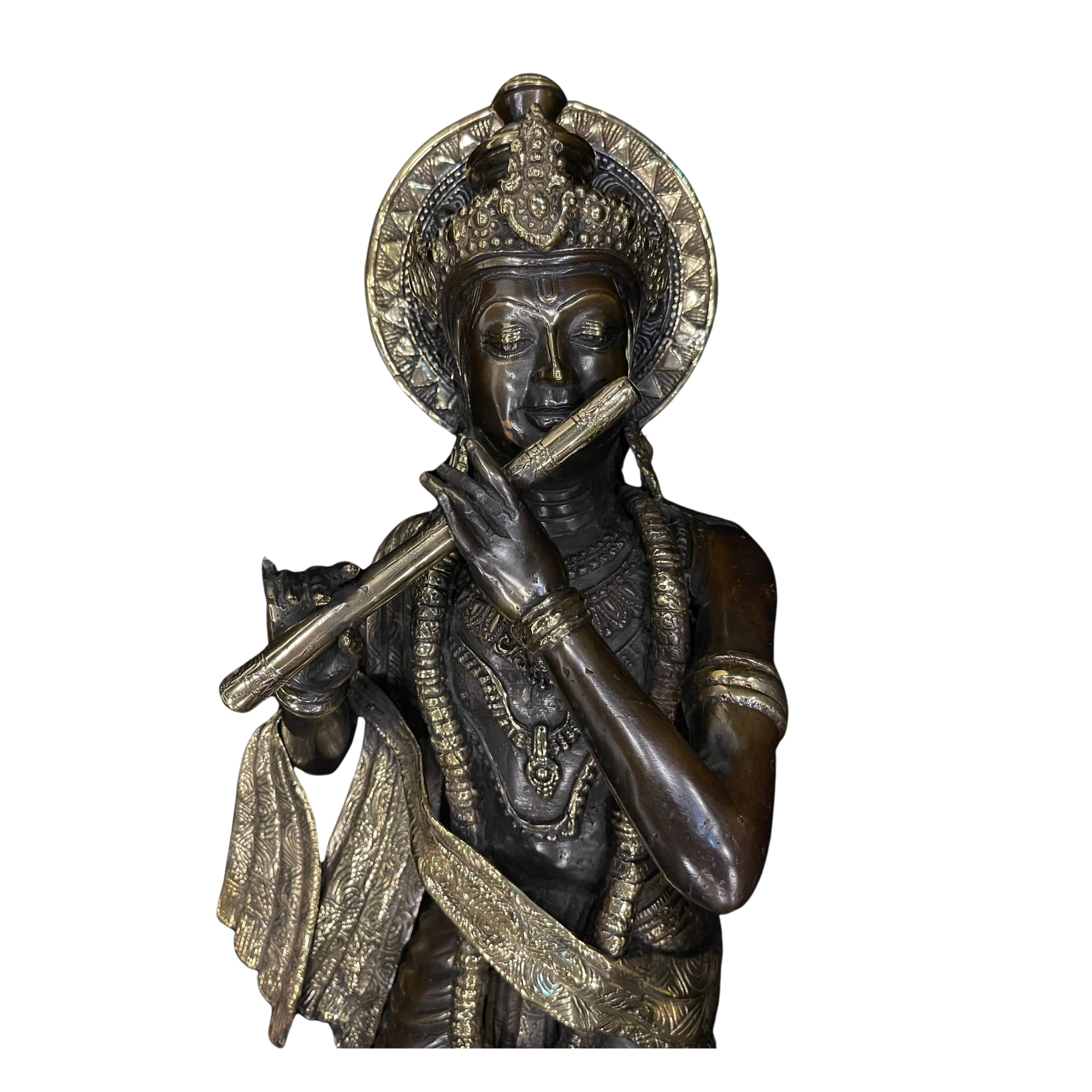 Brass Lord Krishna Playing Flute #PIK-7004