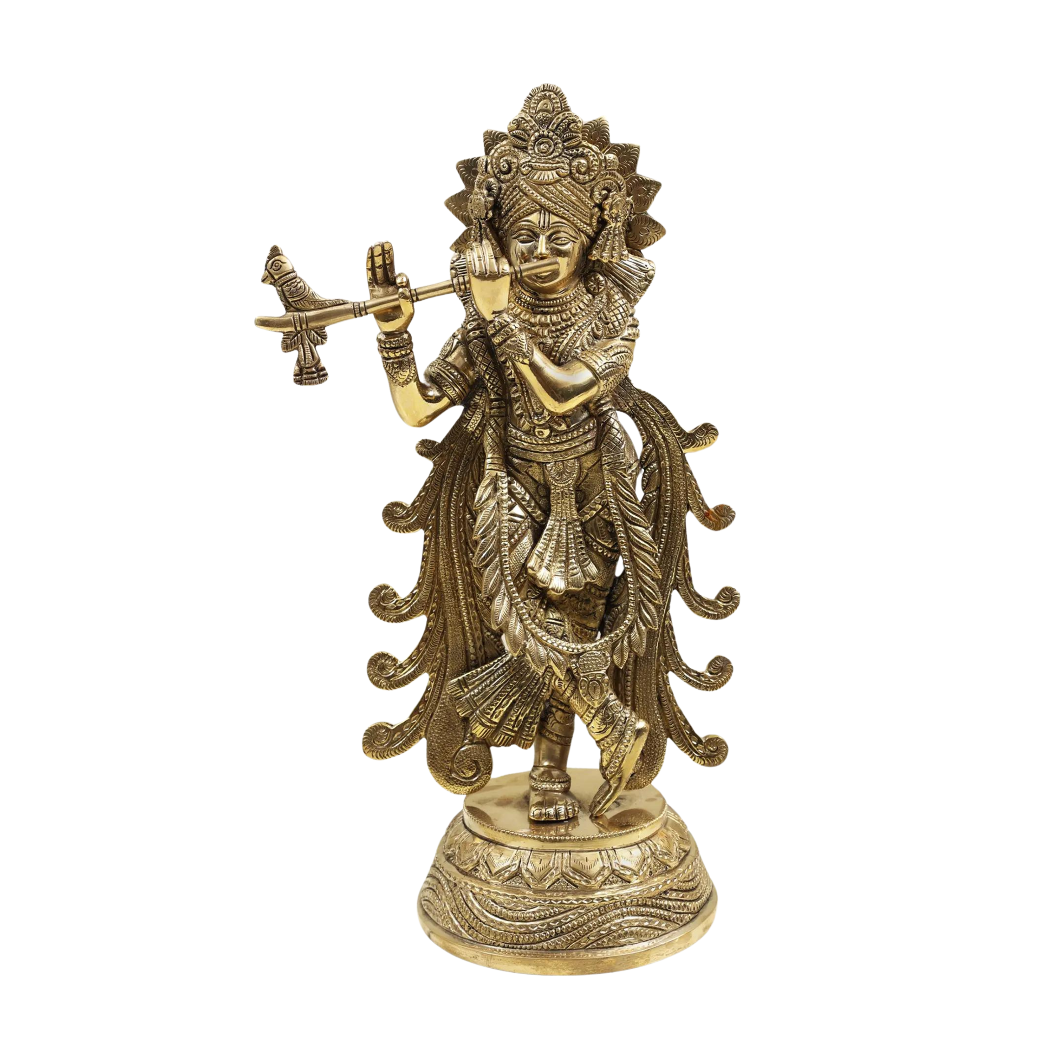 Brass Lord Krishna Playing Flute #PIK-7026