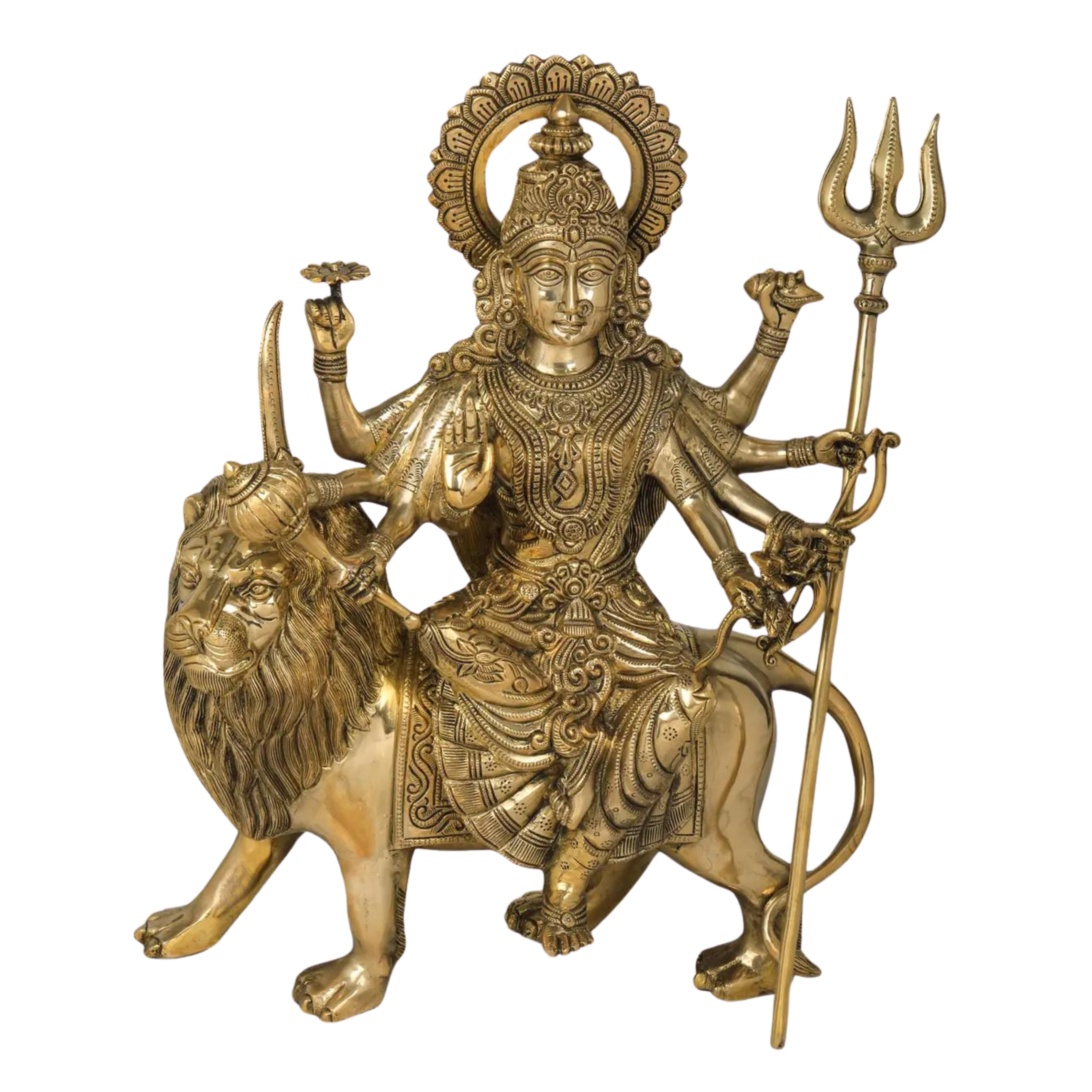 Goddess Durga Statue of Brass #PID-1718