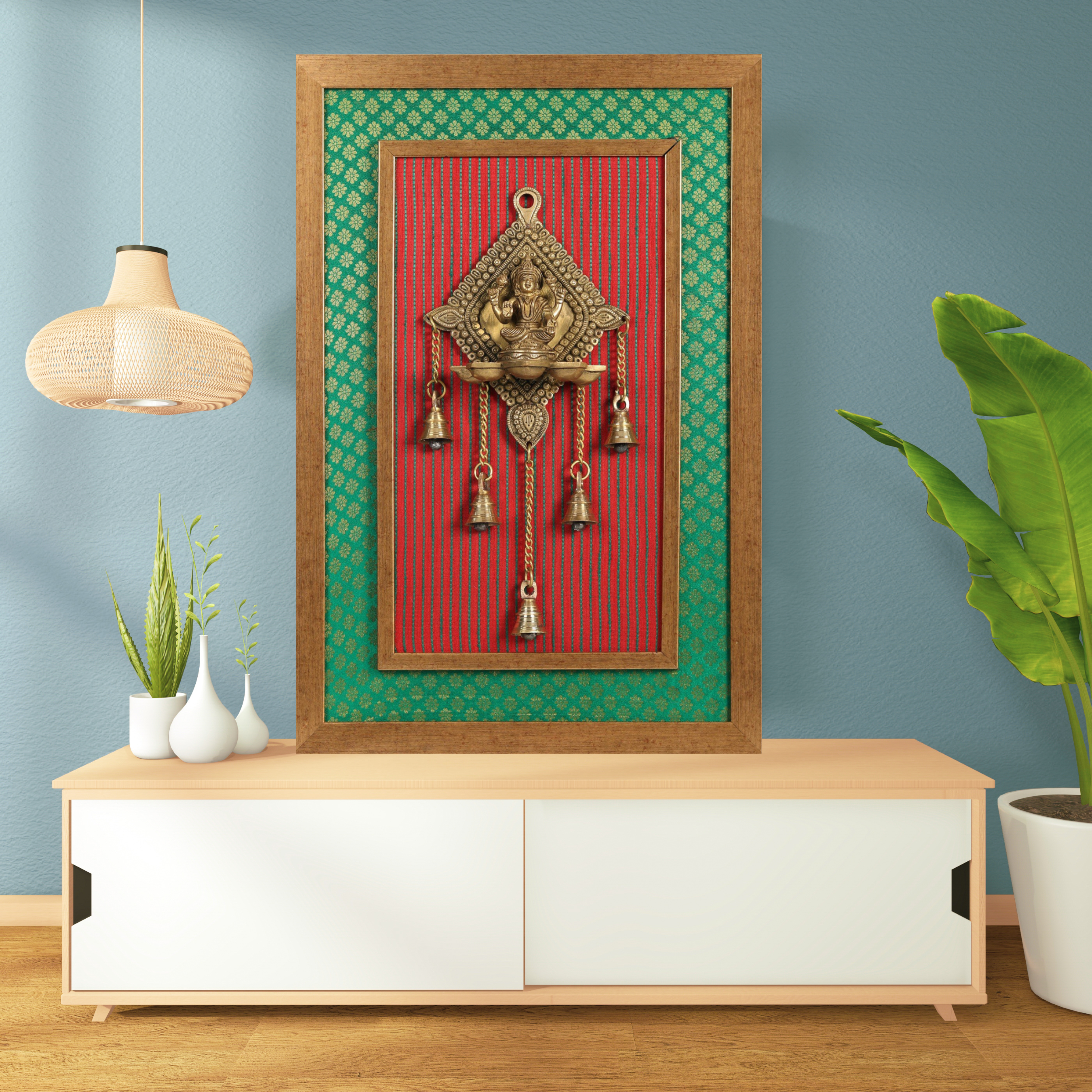  Wooden Framed Aarti Diya | Wall Hanging