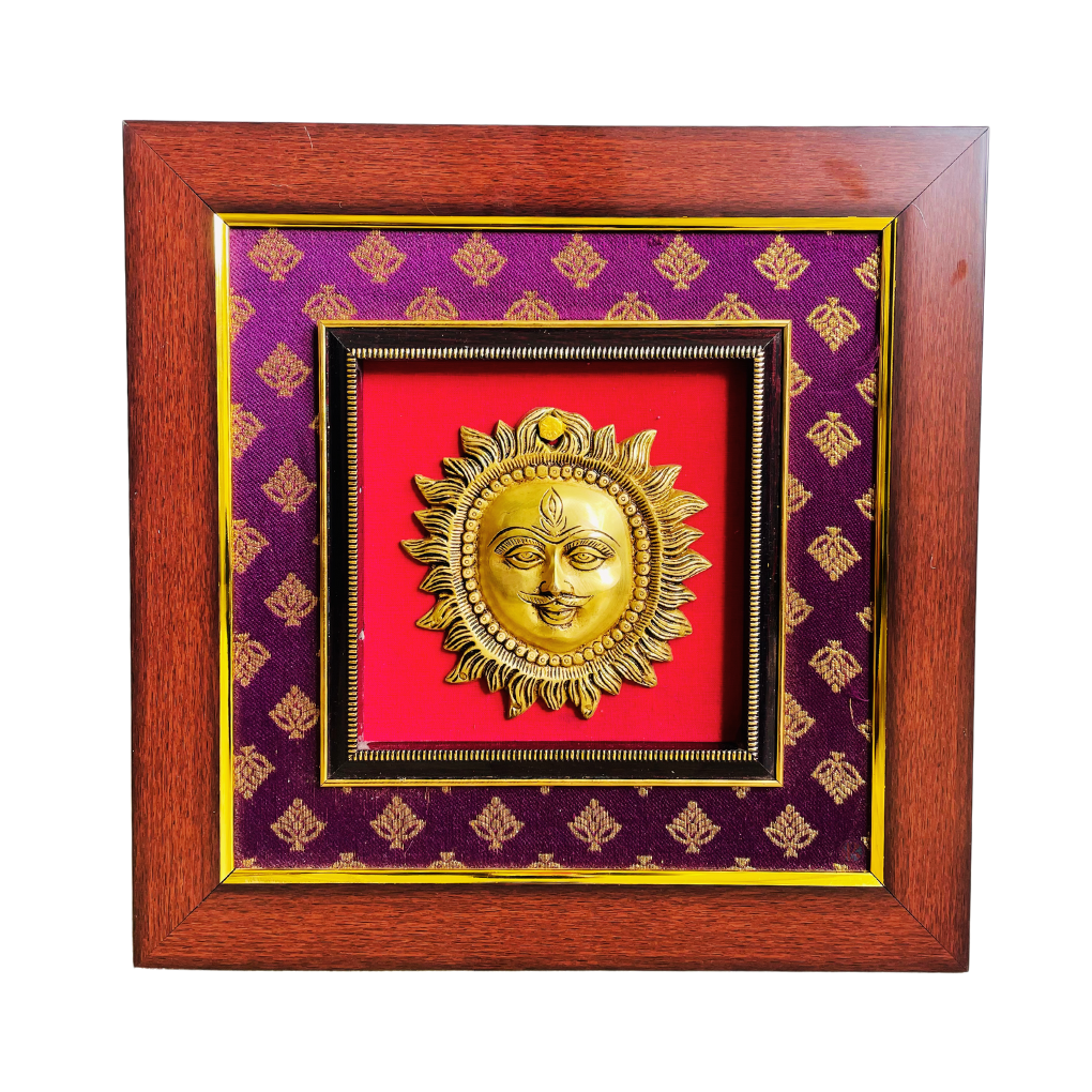 Wooden Framed Surya (Sun) | Wall Hanging #PIF-1149