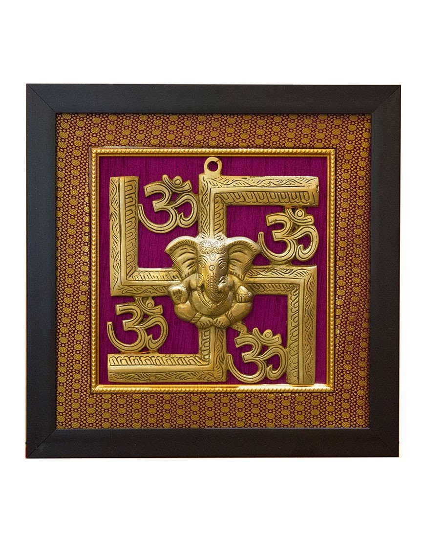 Framed Swastik Om Ganesha | Wall Hanging #PIF=1128