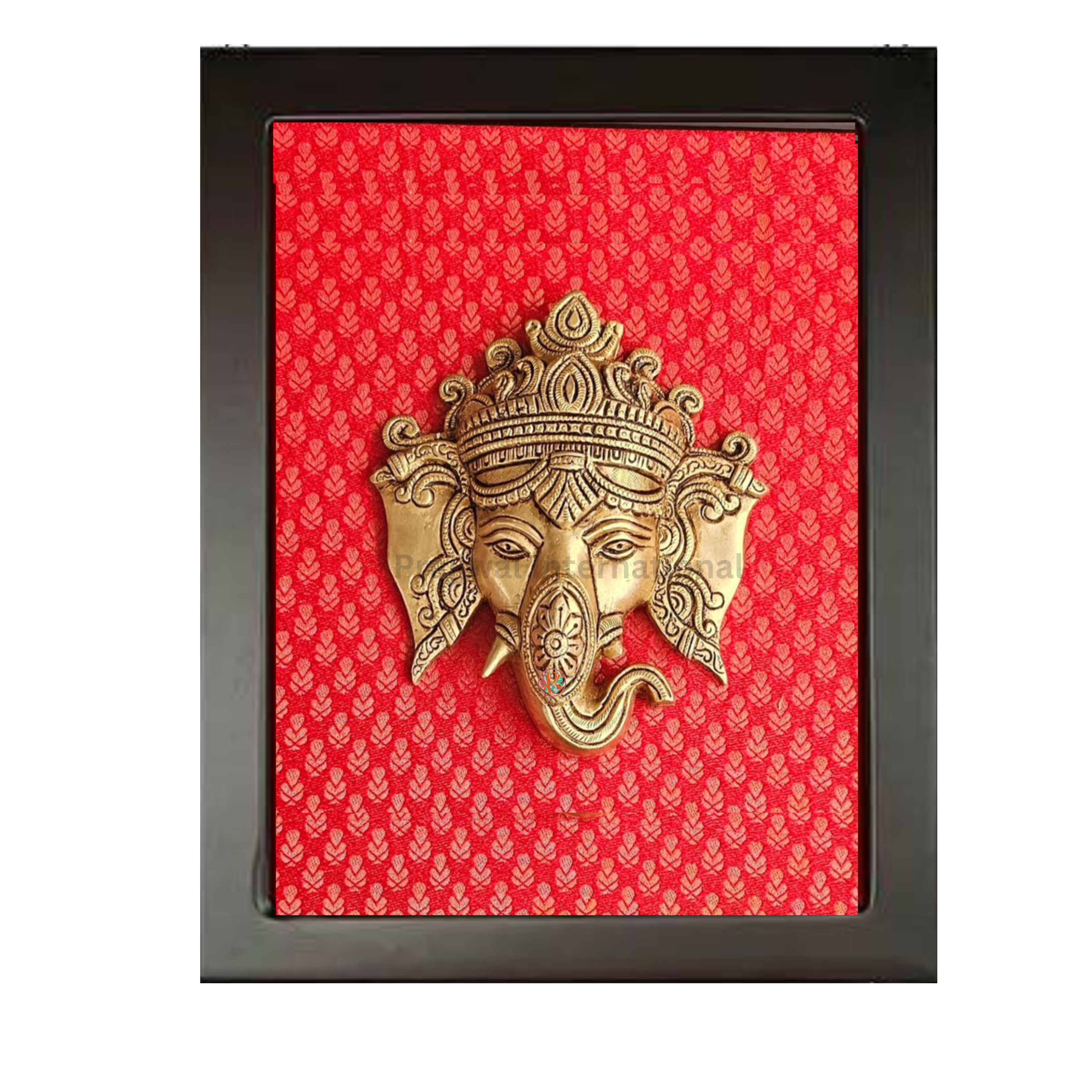 Lord Ganesha Brass Statue With Frame #PIF-1157