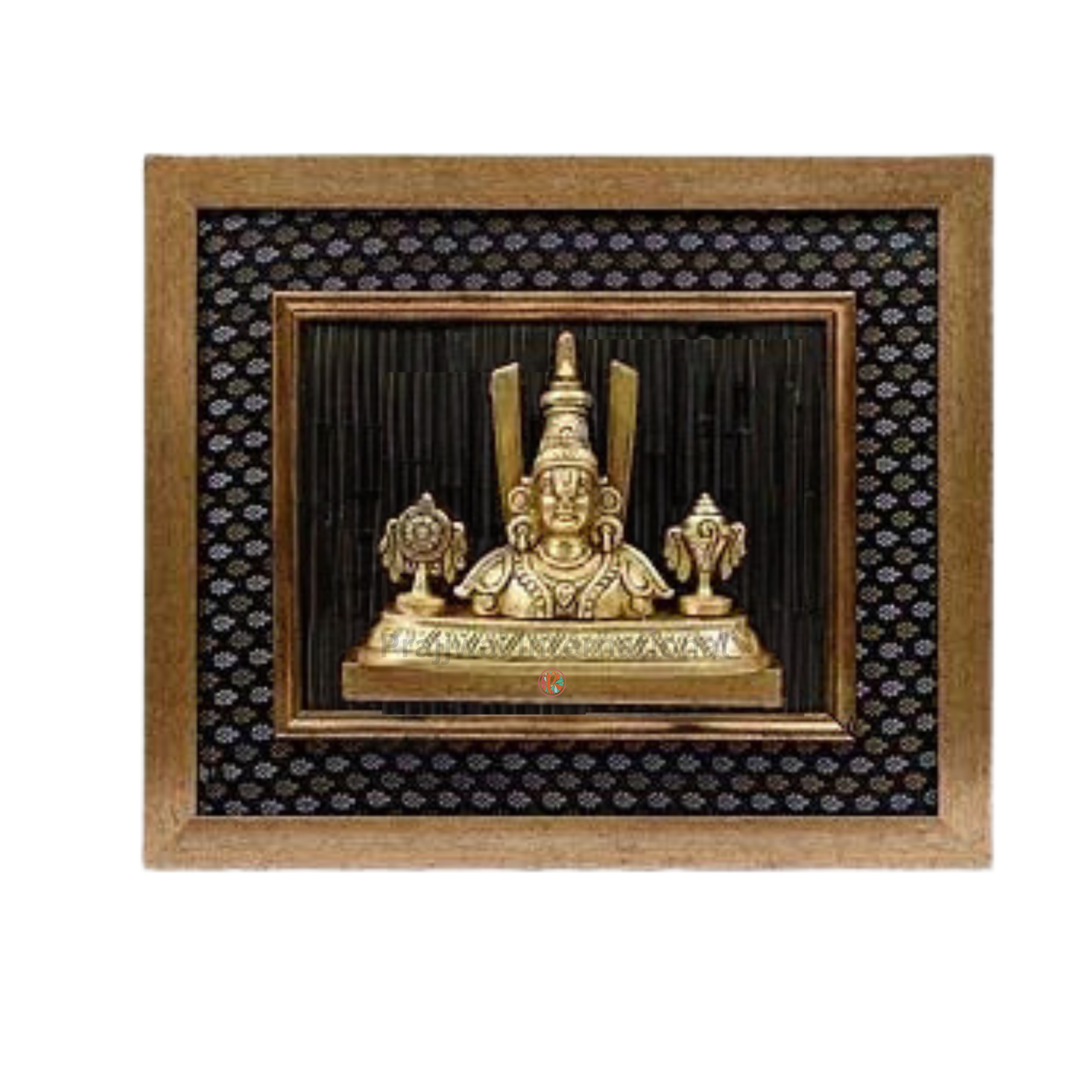 Wooden Framed Tupati Balaji with Chakra & Shankh | Wall Hanging #PIF-1137