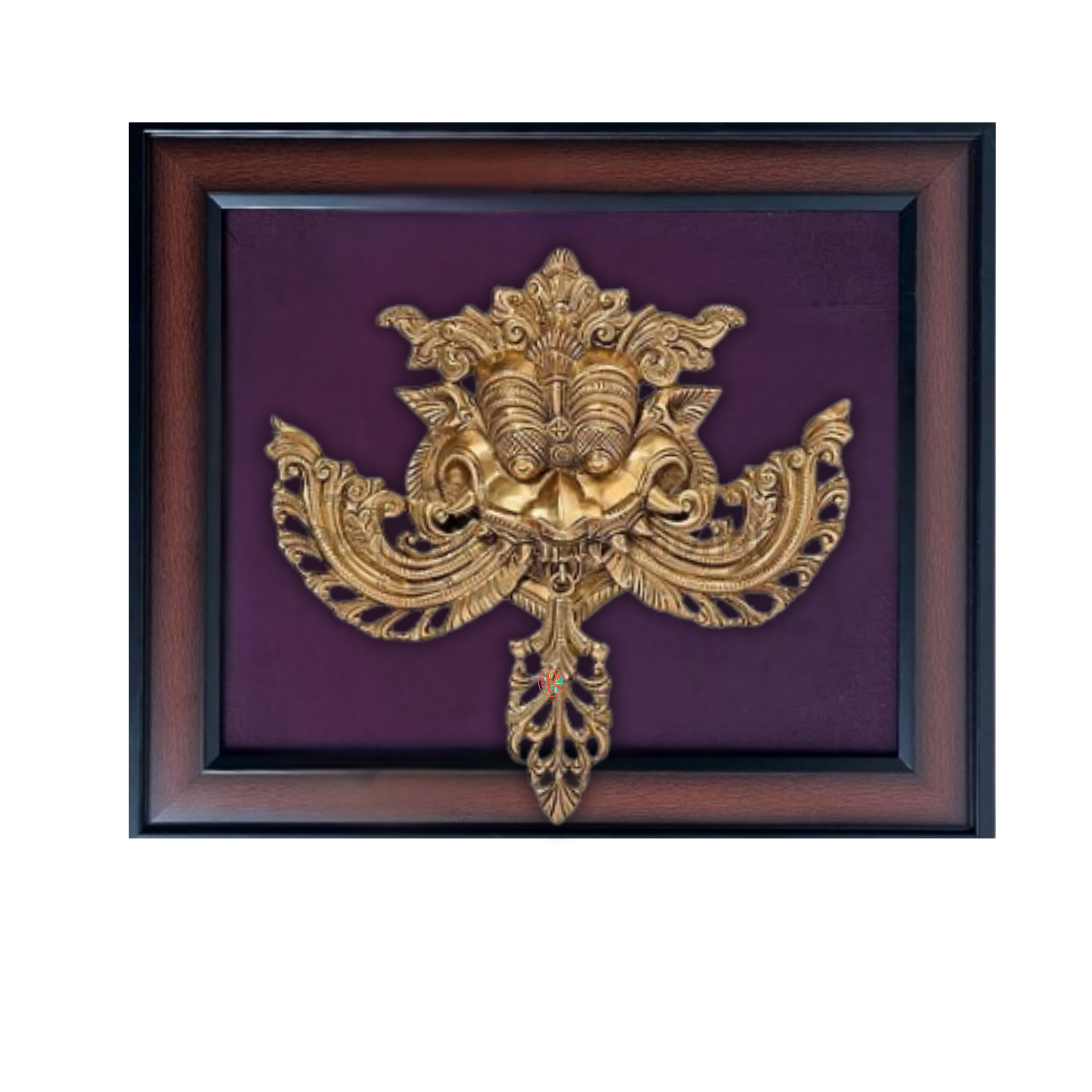 Kirtimukha Wall Hanging with Frame In Brass | Handmade | Made In India #PIF-1146