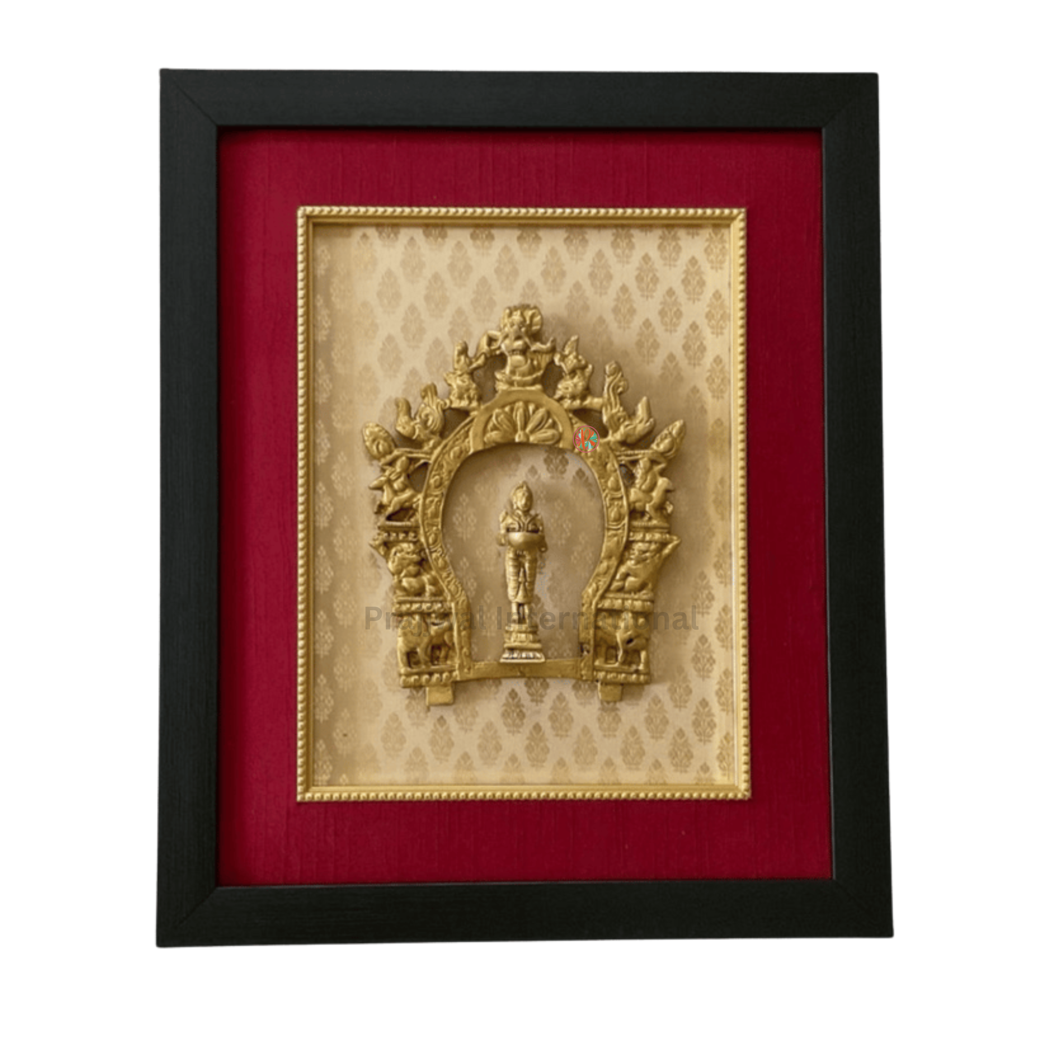 Brass Prabhavali with Deep Lakshmi | Framed Wall Hanging