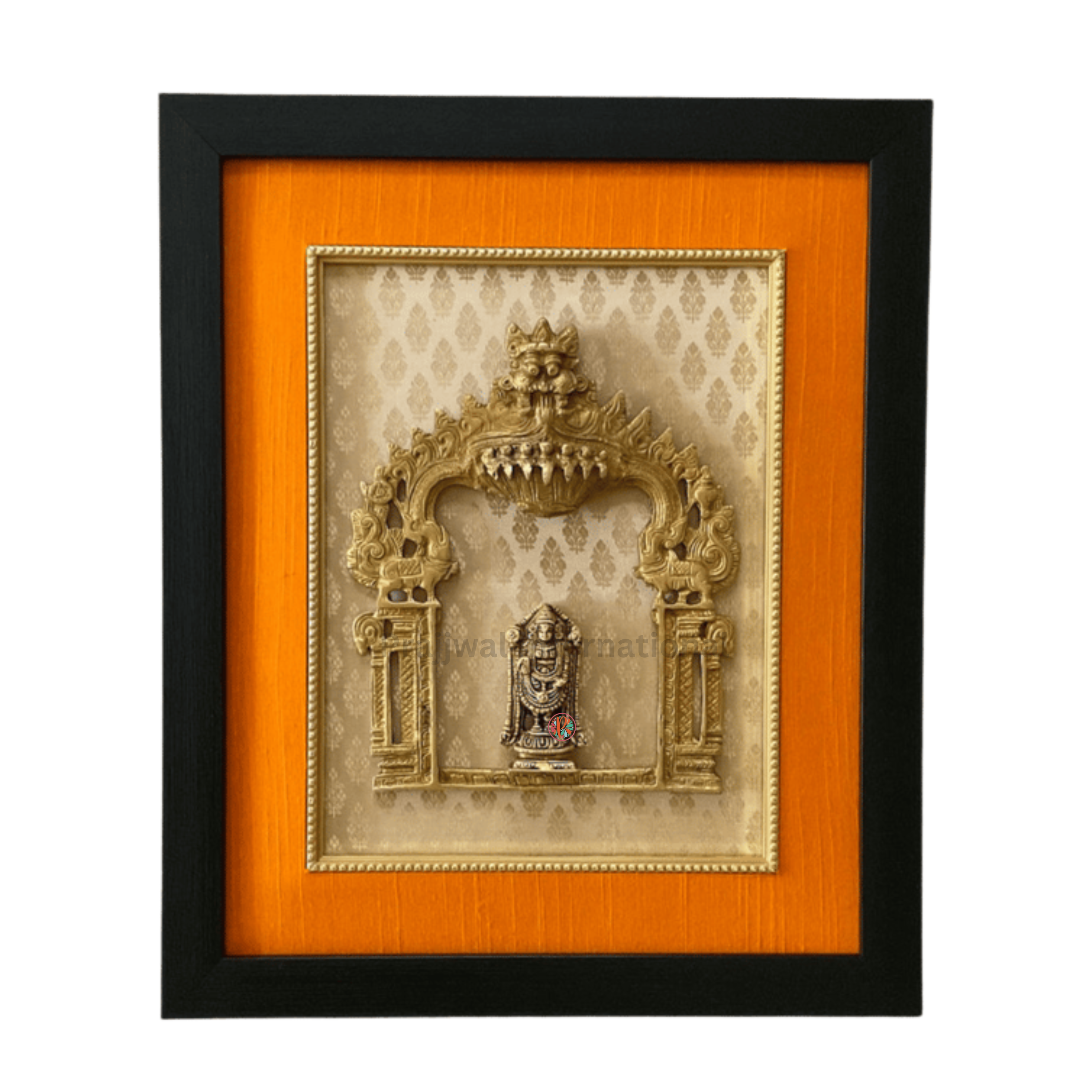 Lord Balaji Framed Brass Prabhavali | Wall Hanging Décor