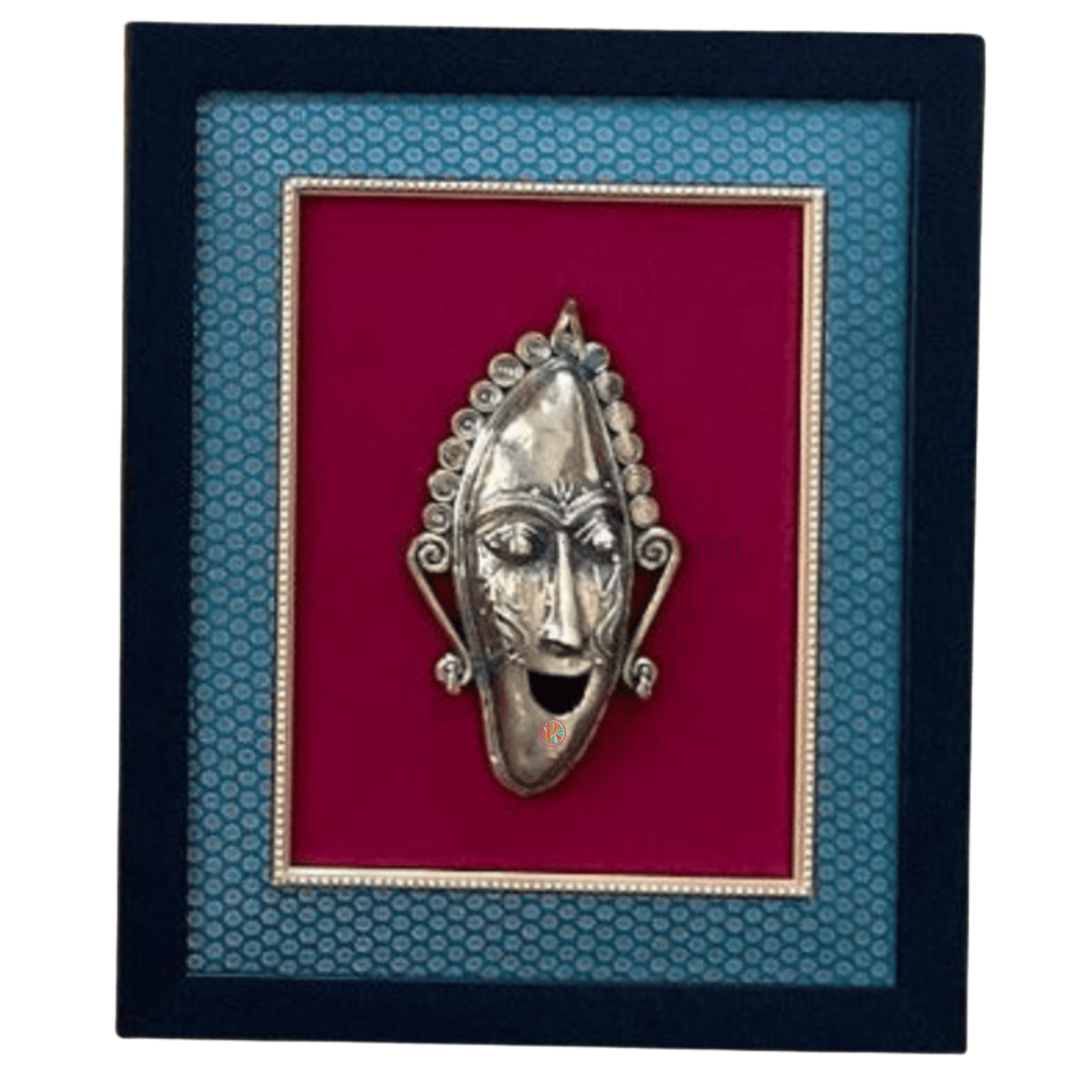 Smiling Face Dhokra Mask | Tribal Art Wall Hanging | 18 x 15 Inches