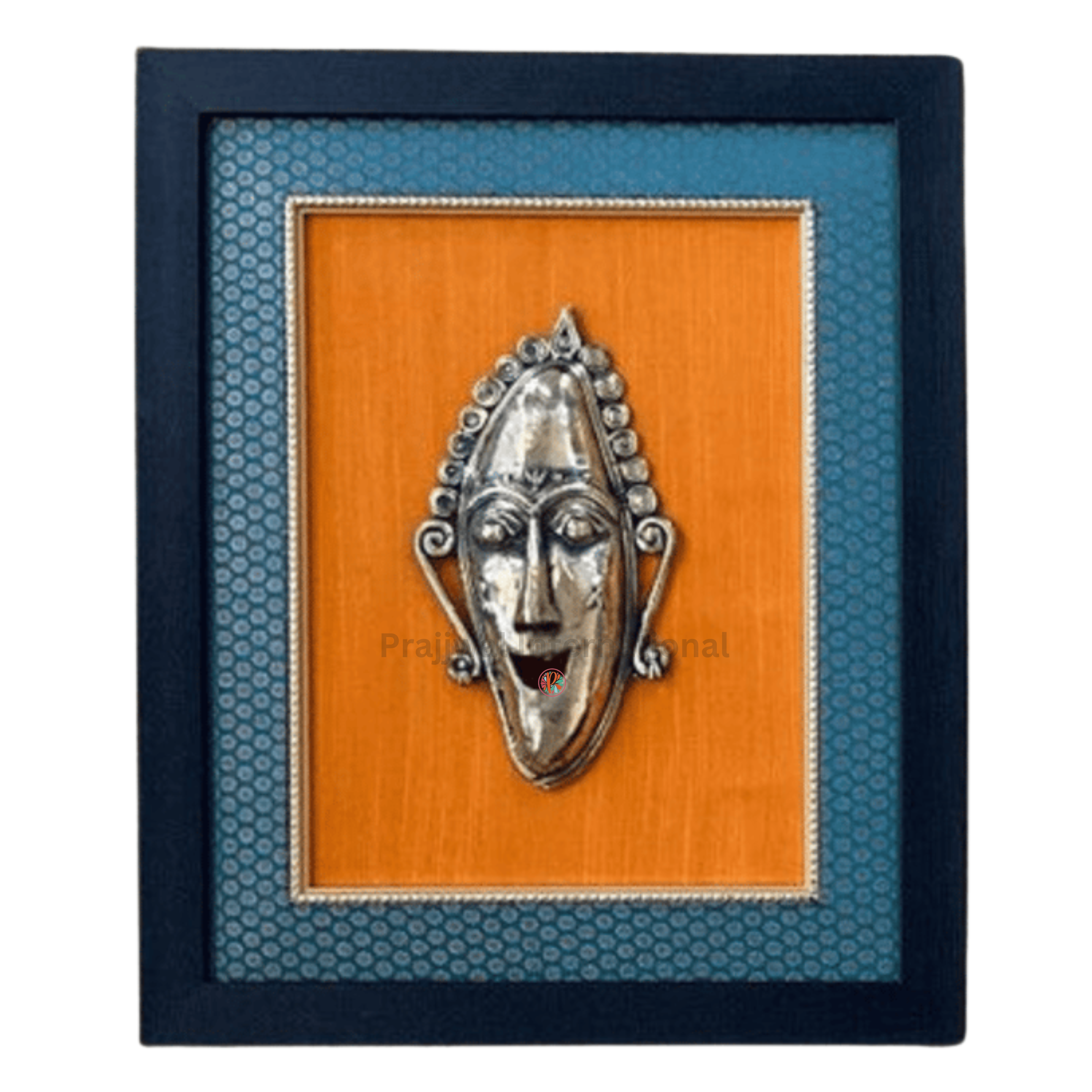 Smiling Face Dhokra Mask | Tribal Art Wall Hanging | 18 x 15 Inches