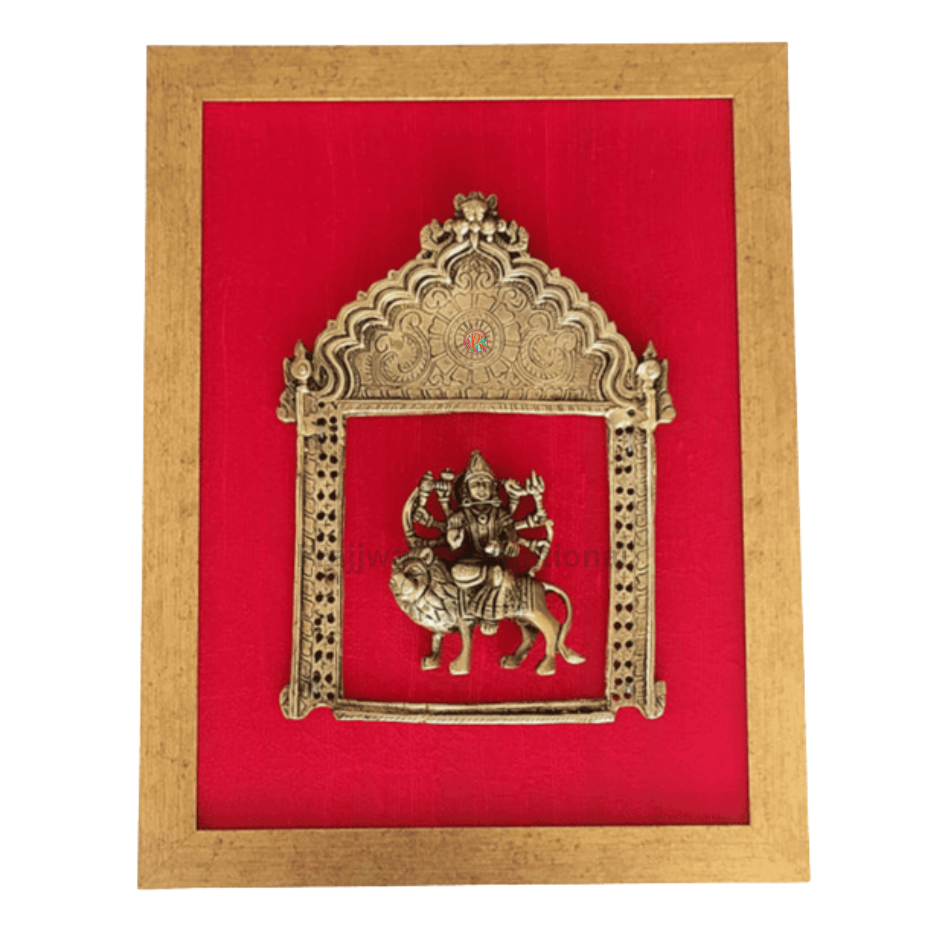 Brass Prabhavali with Maa Durga | Framed Wall Hanging 