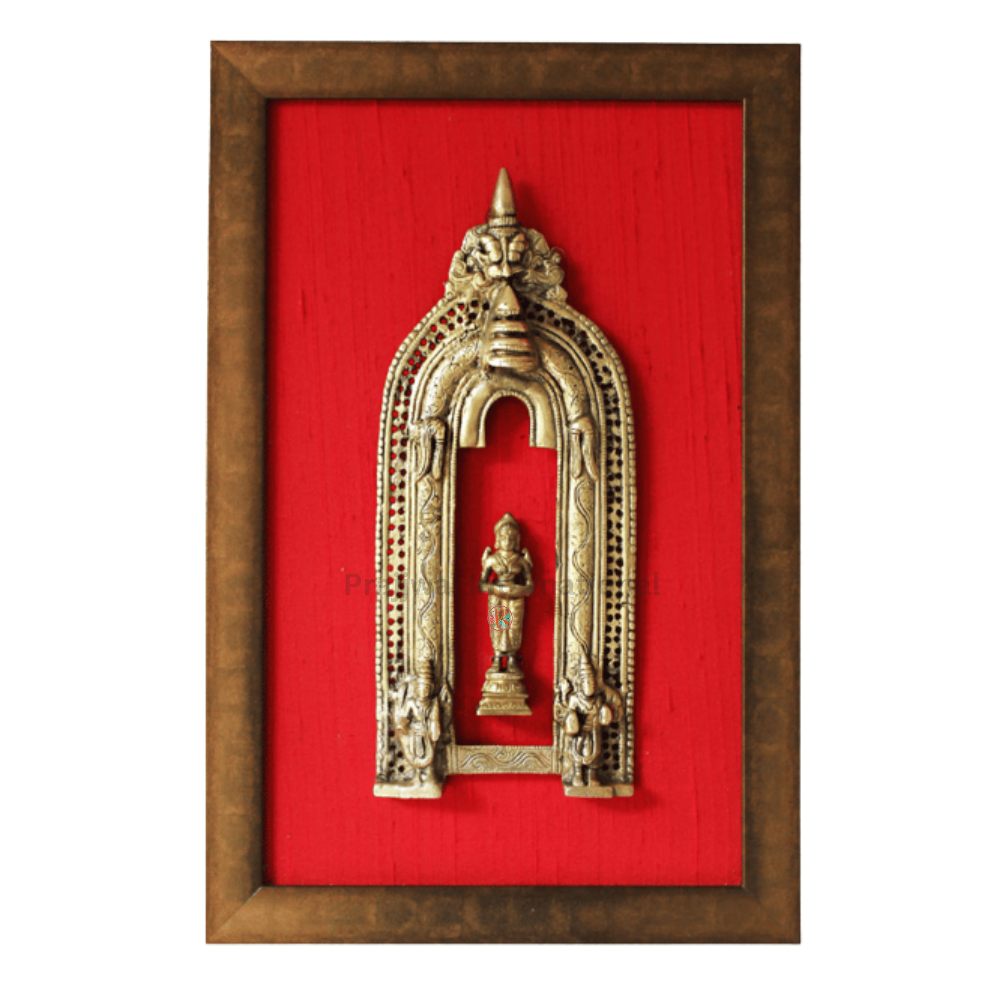 Brass Temple Prabhavali With Deep Lakshmi | Framed Wall Hanging Decor