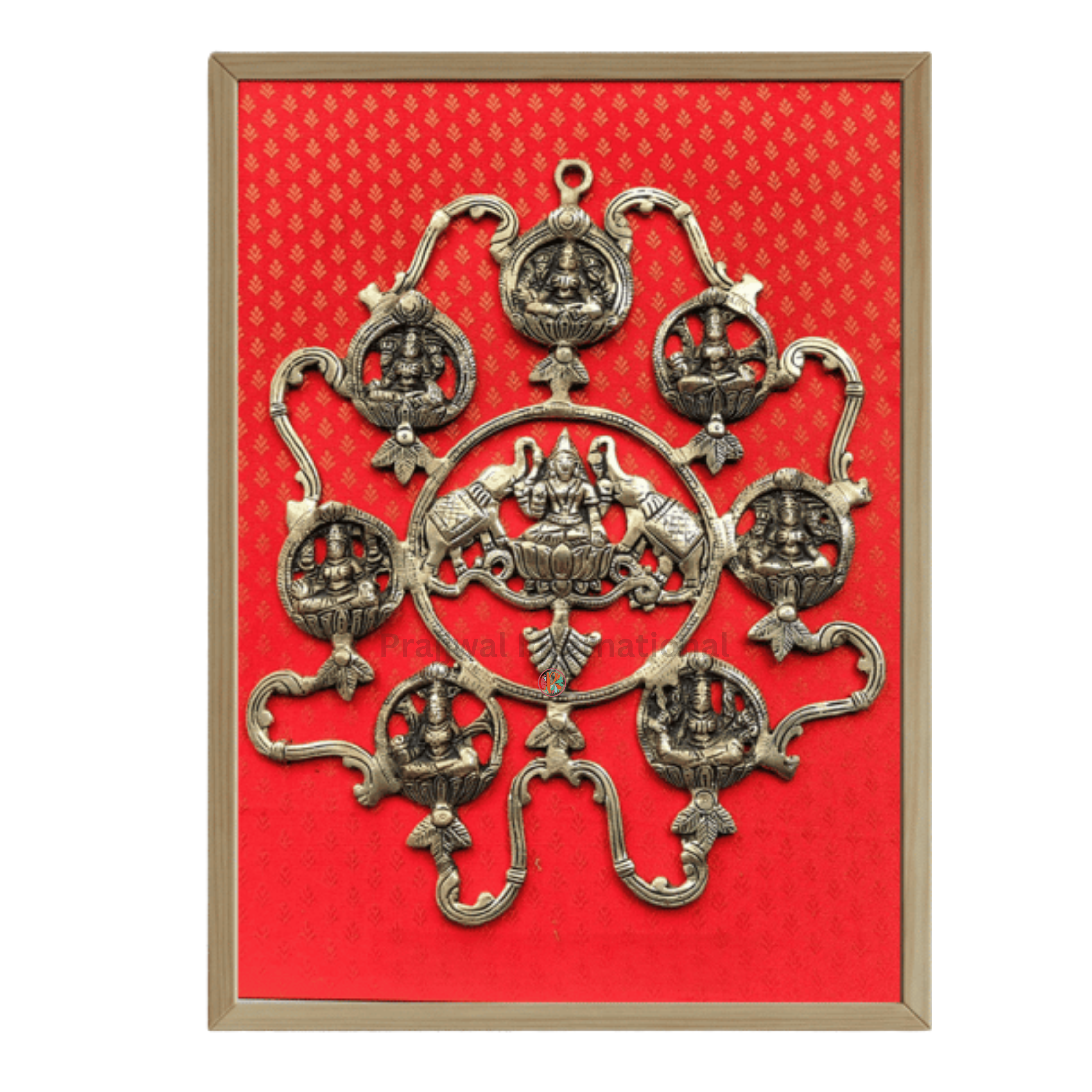 AshtaLakshmi Wall Frame | Brass Idols on Wooden Frame | Spiritual Wall Decor