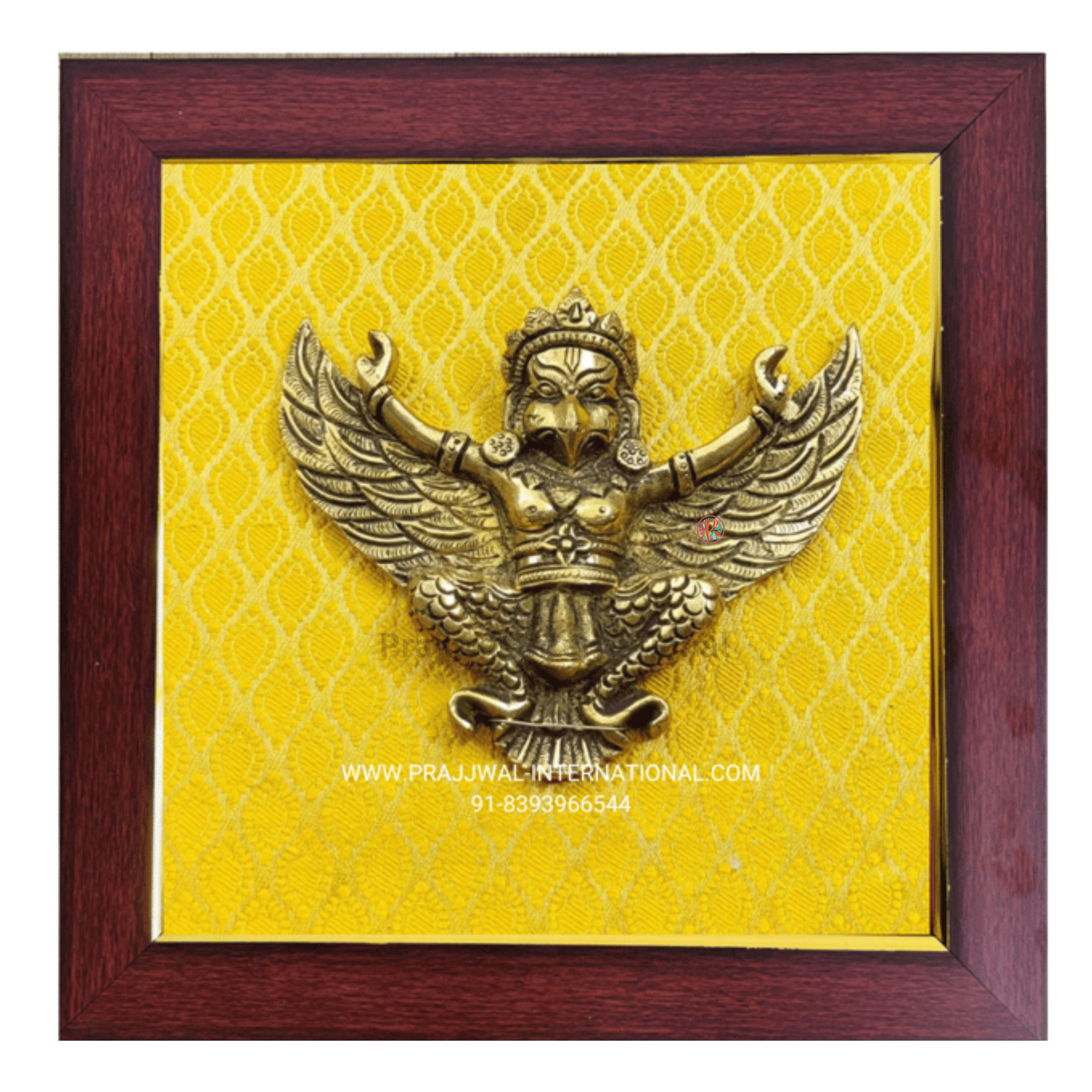Balinese Garuda Wall Frame | Brass Garuda on Wooden Frame | Traditional Balinese Decor