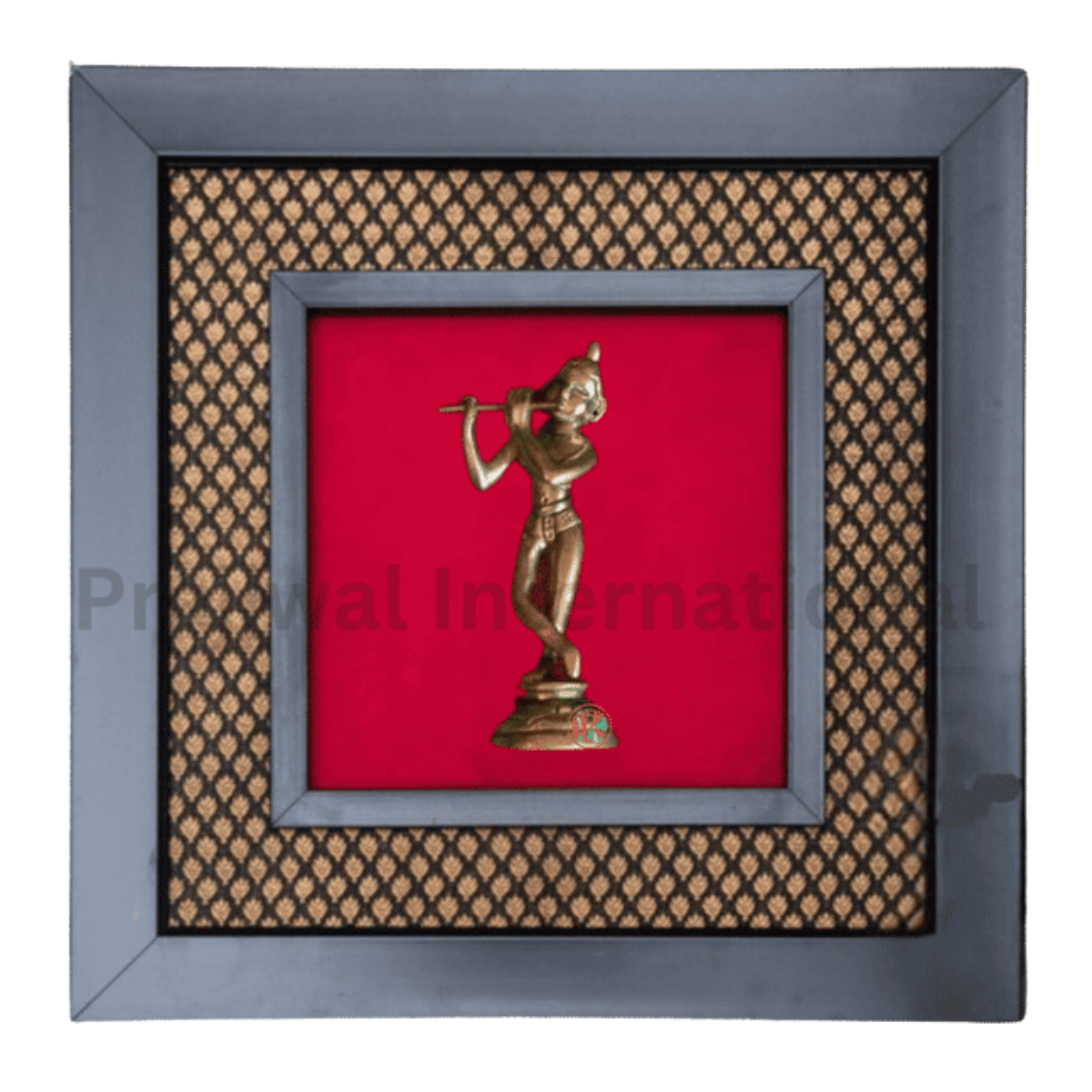 Brass Krishna with Flute Wall Hanging Frame | Divine Home Decor | Spiritual Wall Art