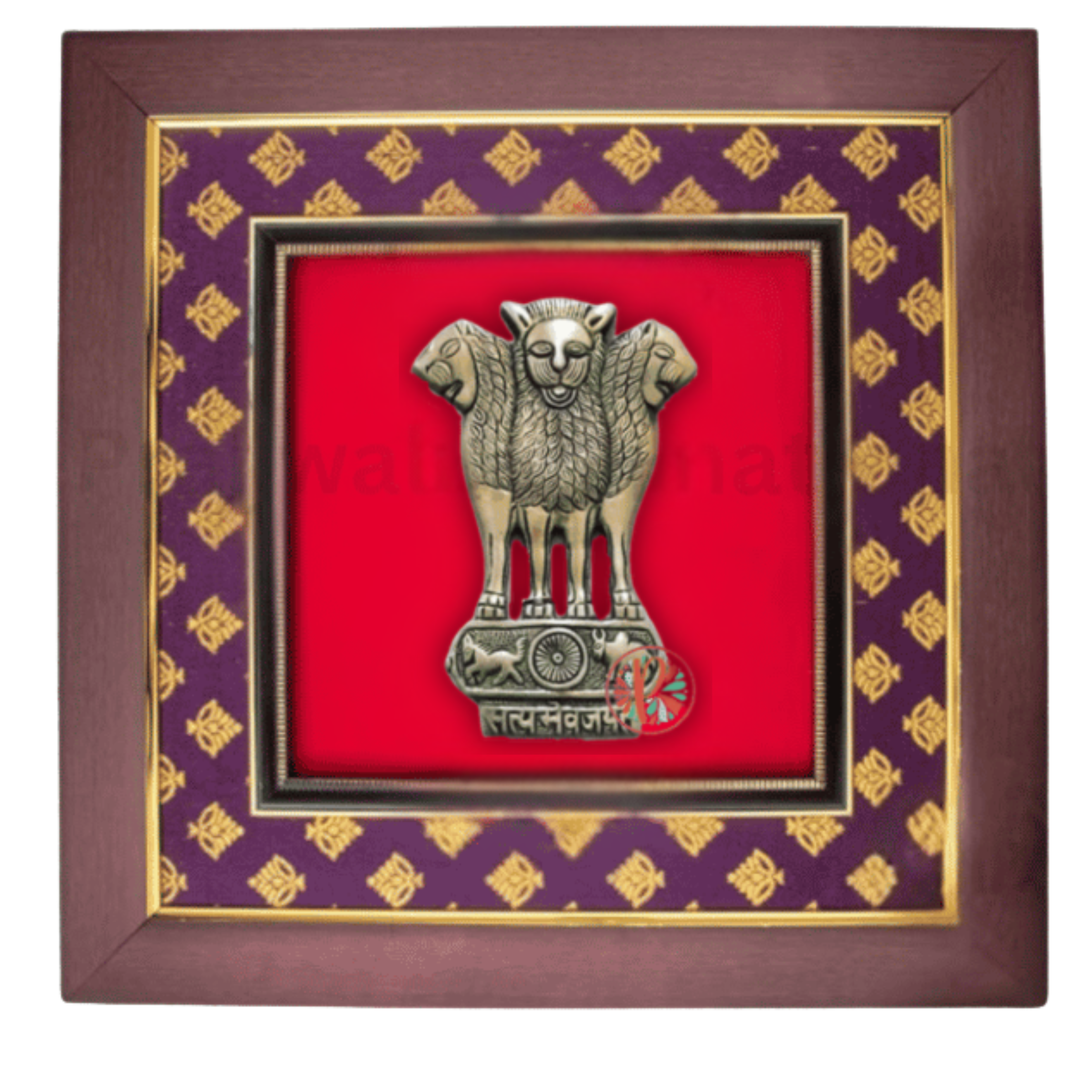 Brass Ashoka Stambh Wall Hanging Frame | National Emblem of India | Symbol of Integrity & Power