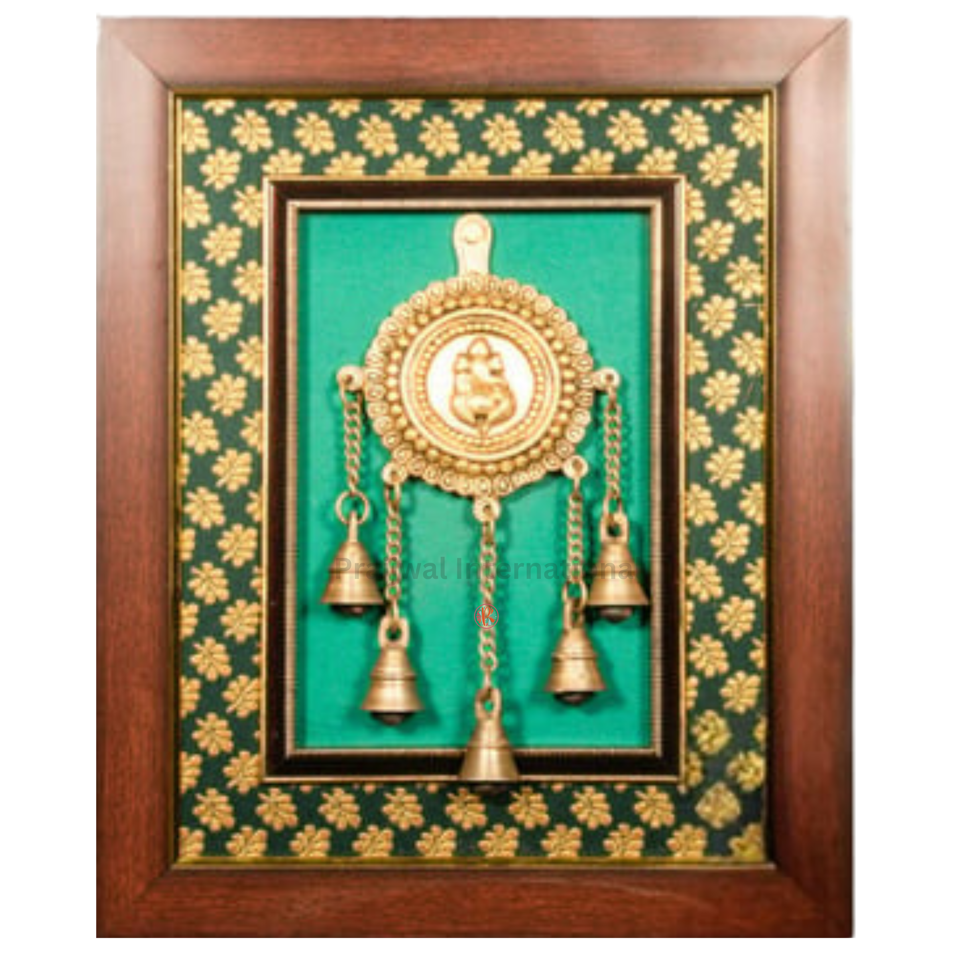 Brass Ganesh with Bell Wall Hanging Frame | Auspicious Home Decor with Sound & Style