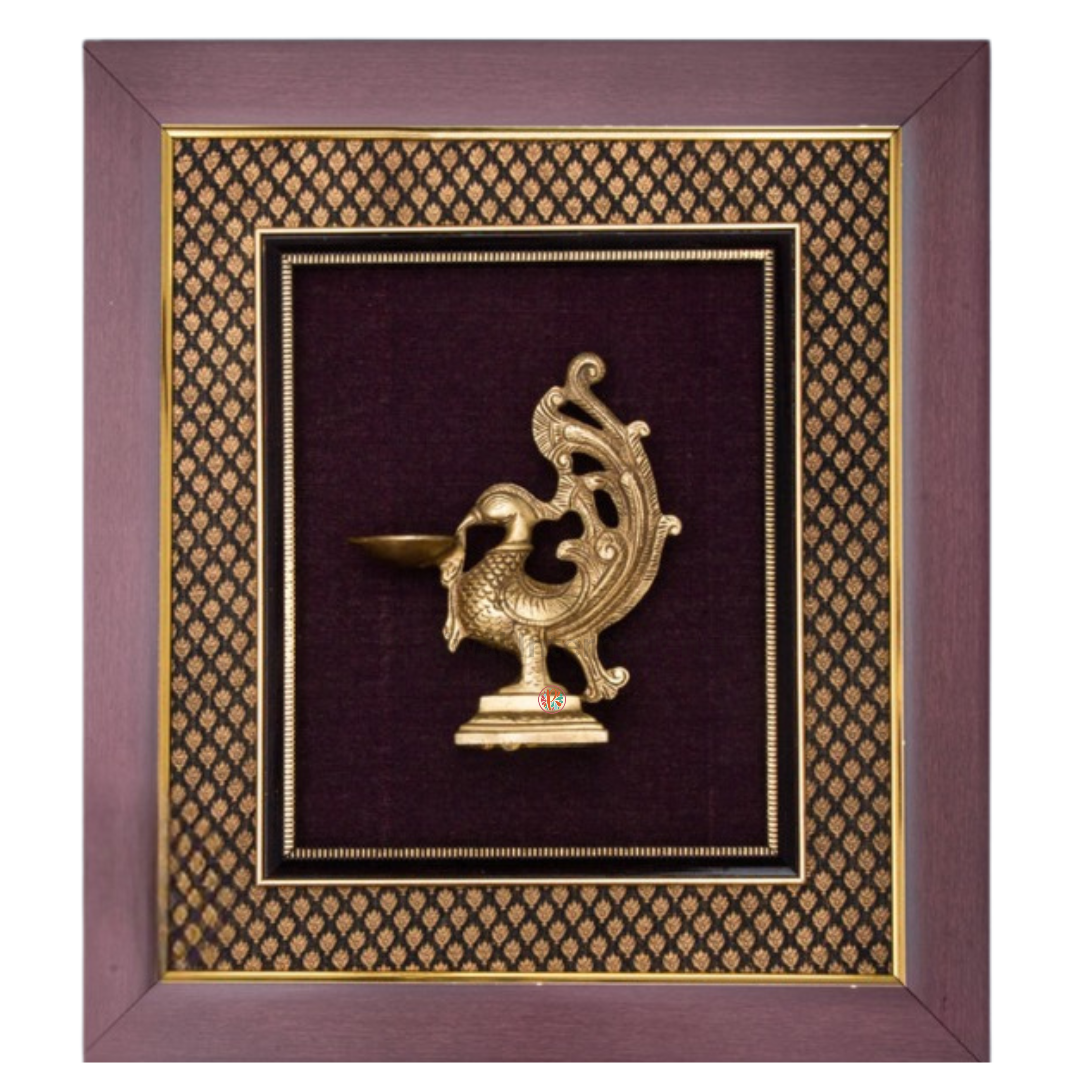 Brass Peacock Diya Wall Hanging Frame | Traditional Elegance with Radiant Charm