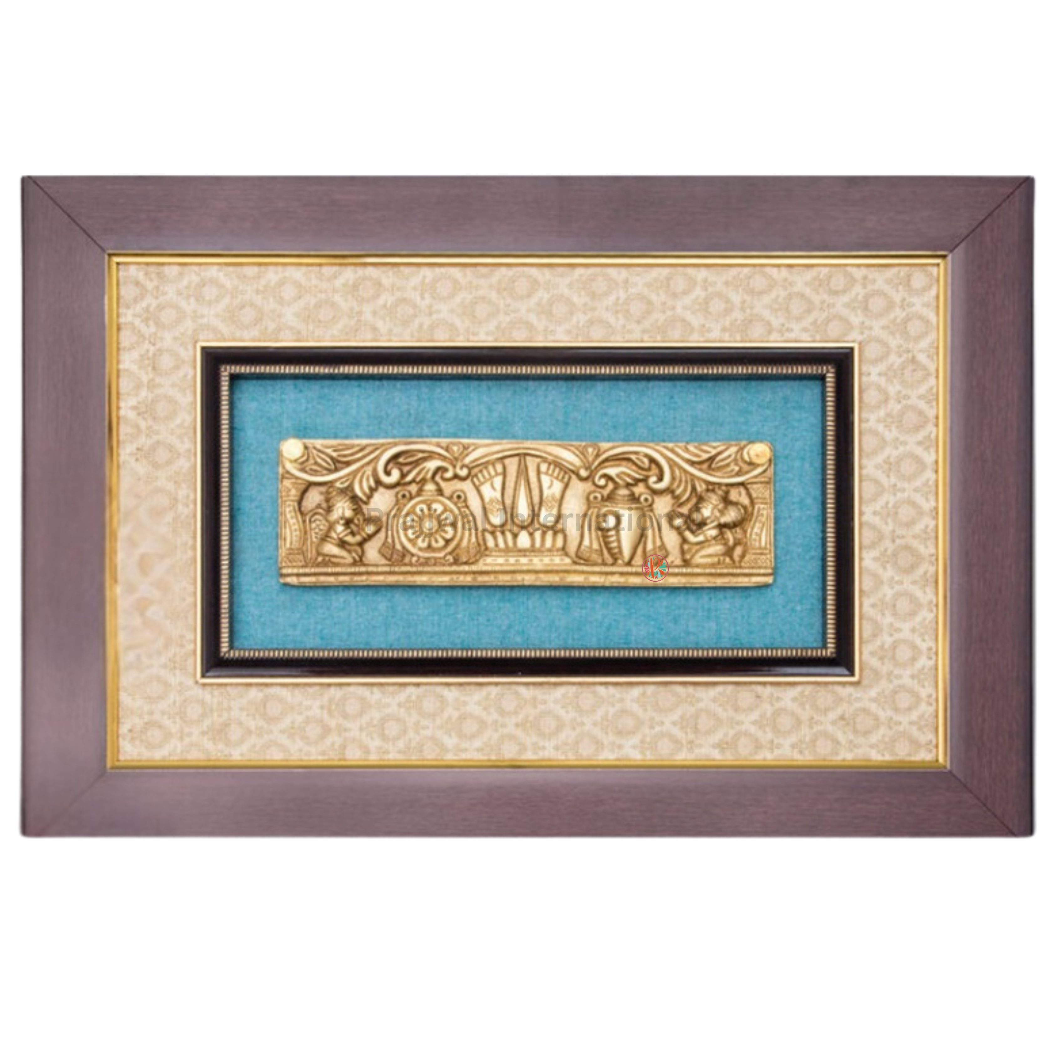 Brass Vishnu Chakra Wall Hanging Frame | Divine Symbol of Protection and Power