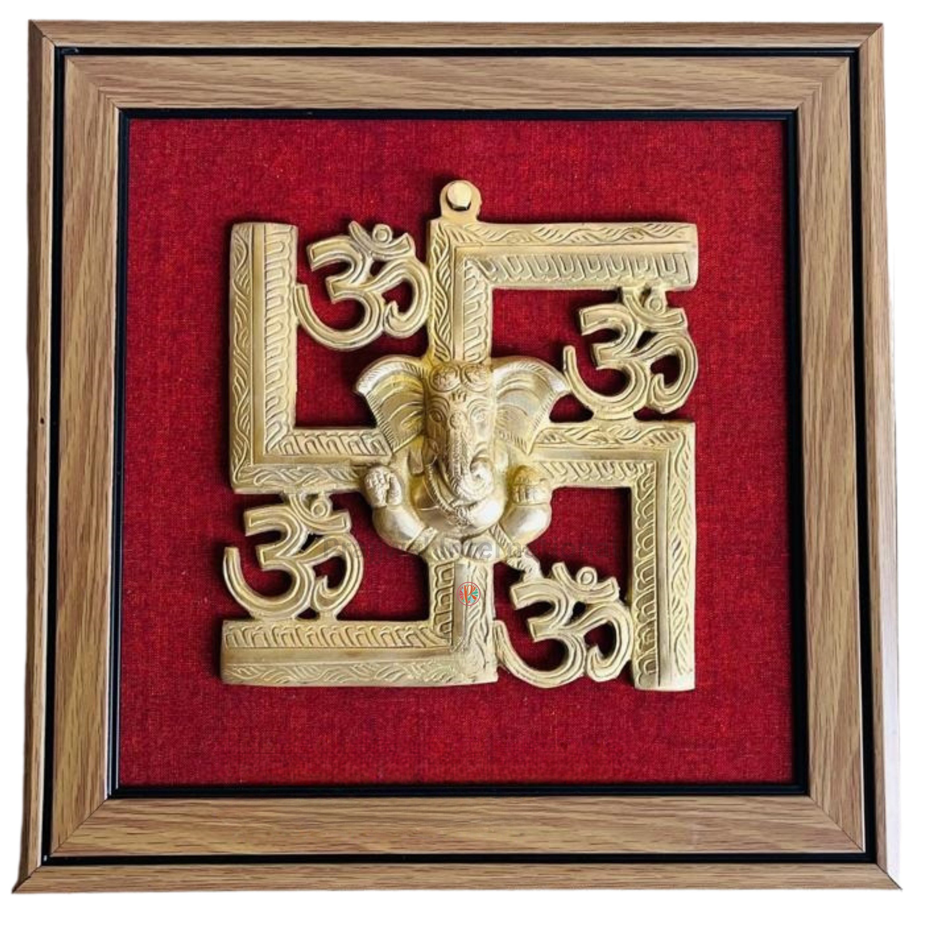 Brass Swastik Ganesha Wall Hanging Frame | Auspicious Fusion of Blessings and Positivity