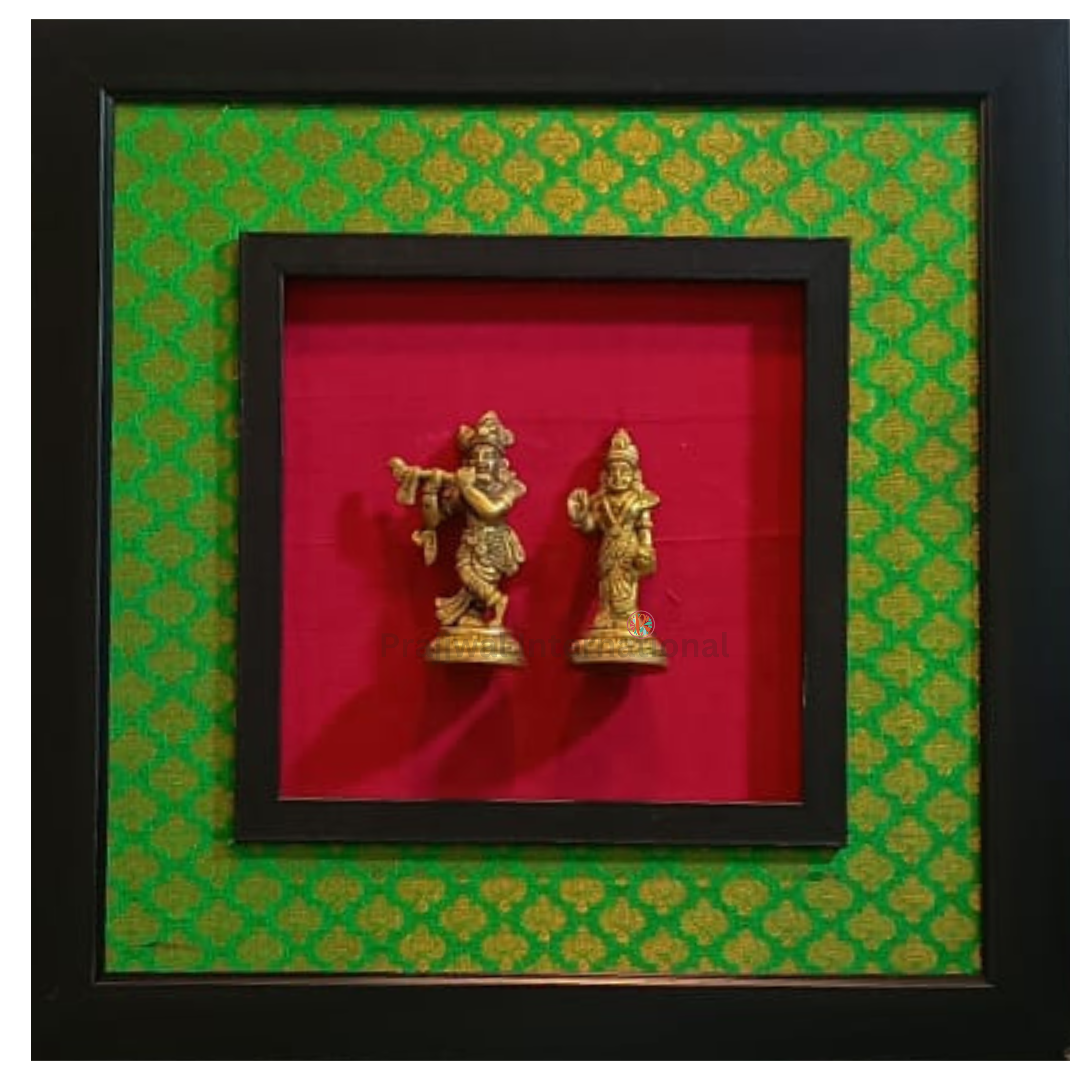 Brass Radha Krishna Wall Hanging Frame | Divine Love & Harmony in Artistic Form