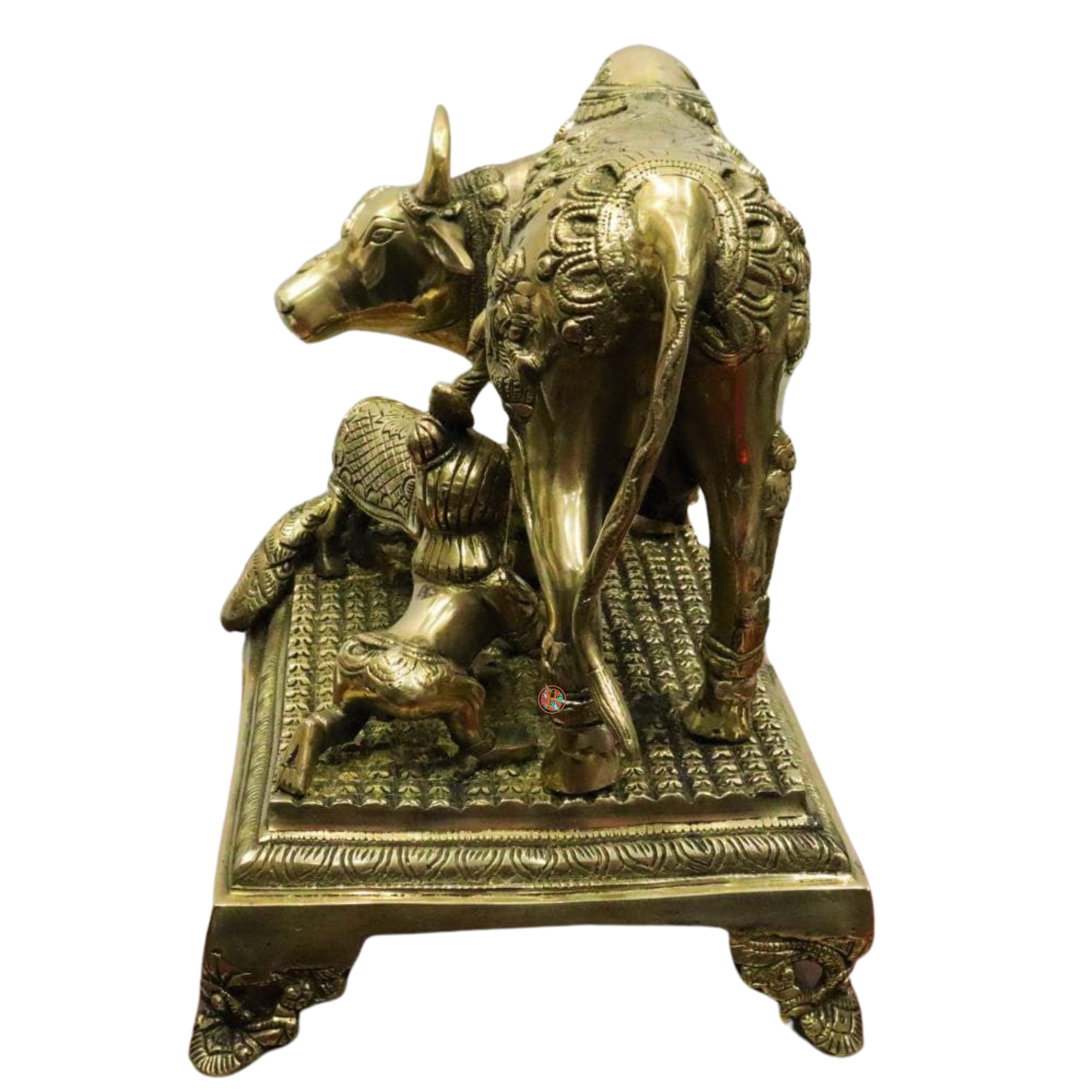 Religious Cow and Calf Brass Statue – Symbol of Prosperity and Devotion