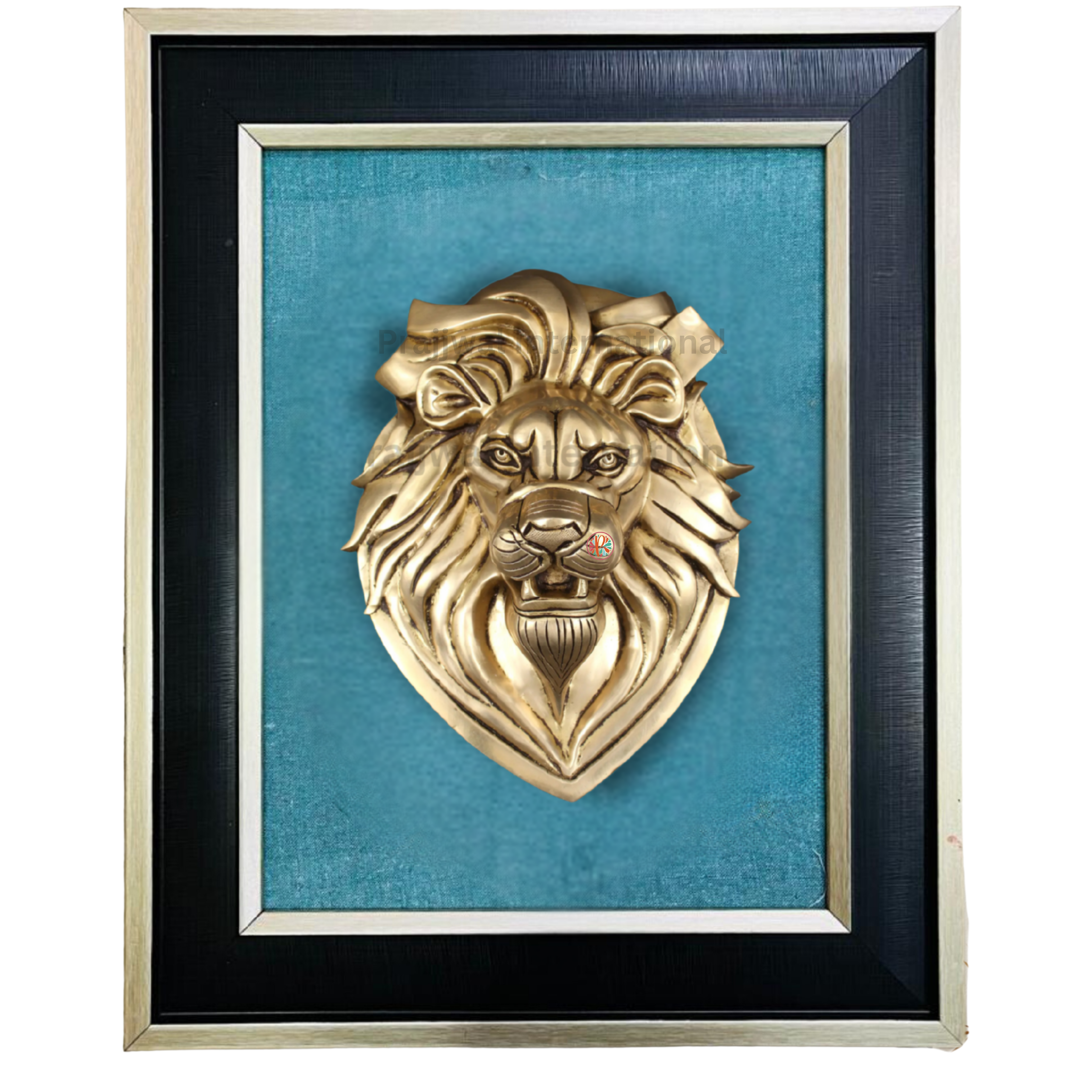 Brass Lion Face Wall Hanging Frame – Symbol of Strength and Royalty