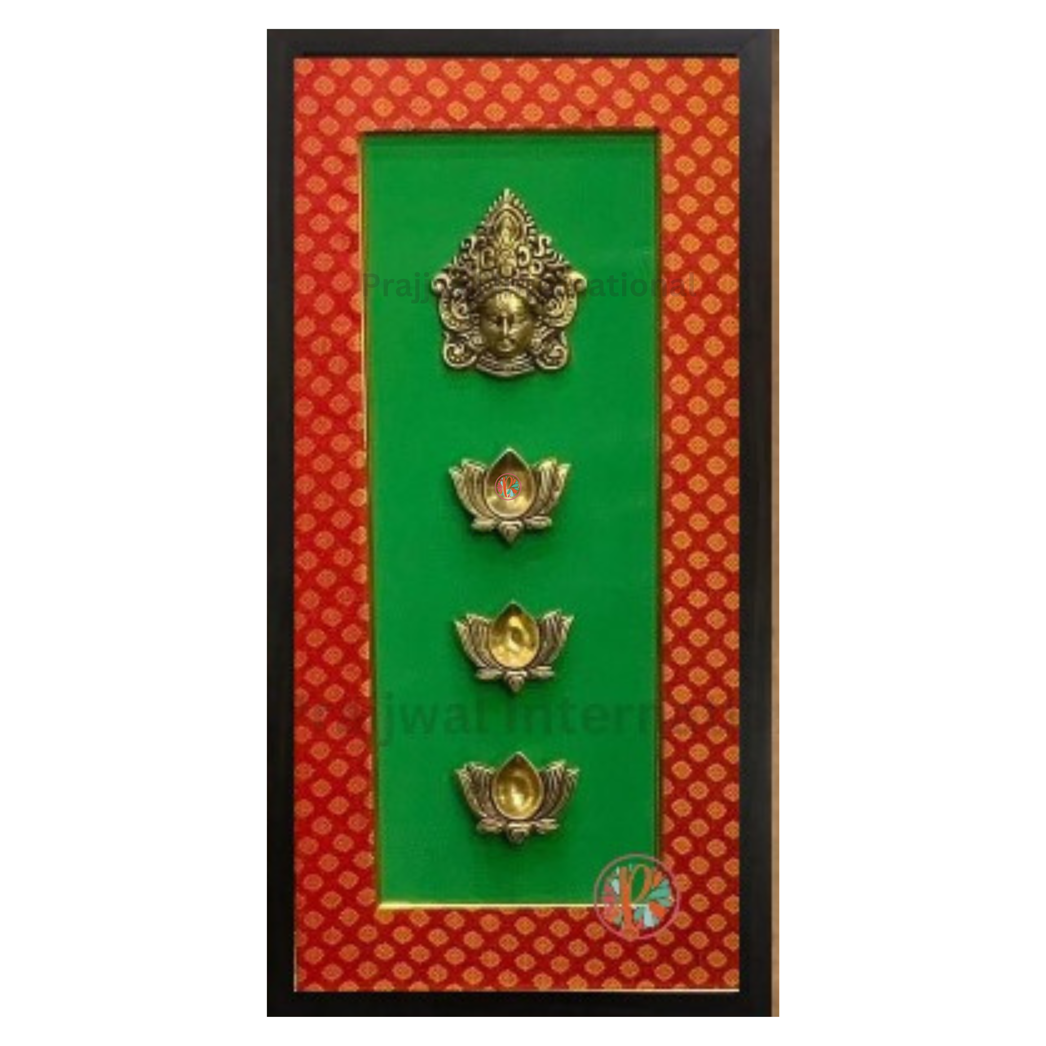 Brass Devi Face with Lotus Wall Hanging Frame – Grace and Serenity in Divine Form