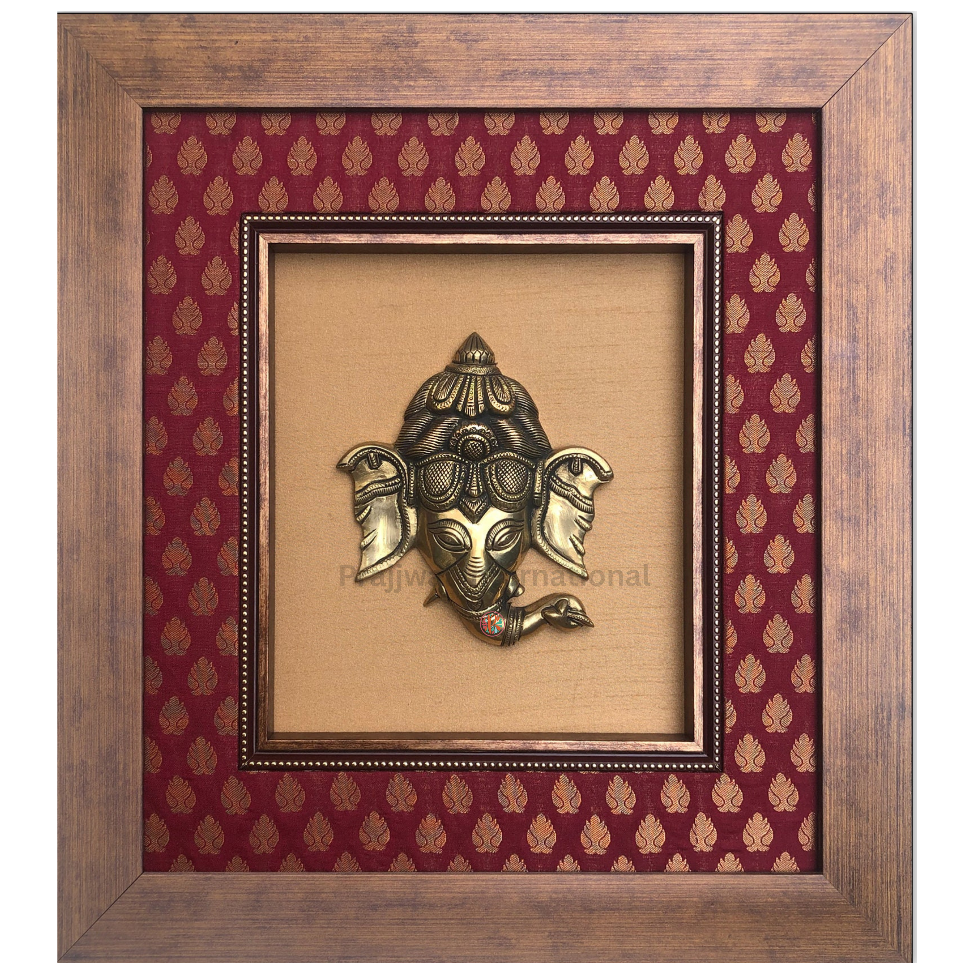 Brass Ganesh Face Wall Hanging Frame – Blessings of Wisdom and Prosperity