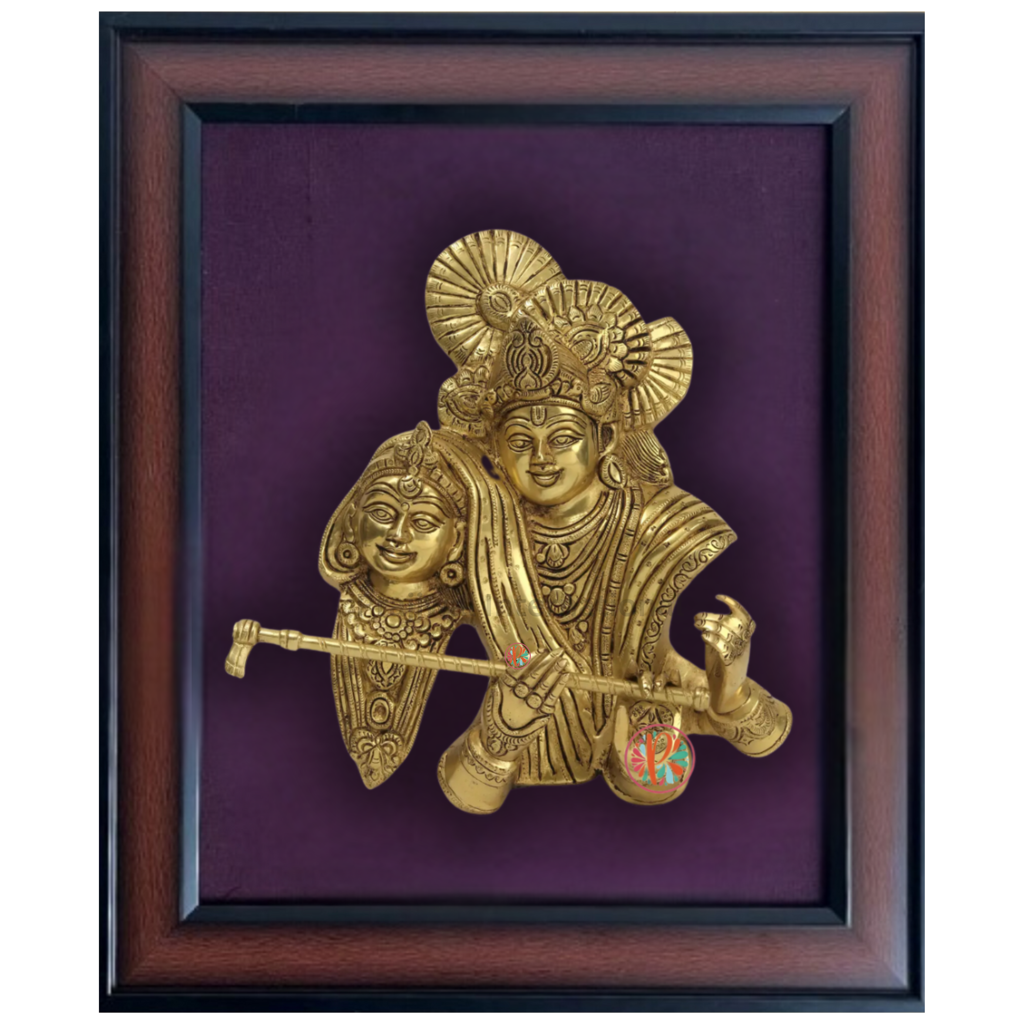 Brass Radha Krishna Wall Hanging Frame – Eternal Symbol of Divine Love