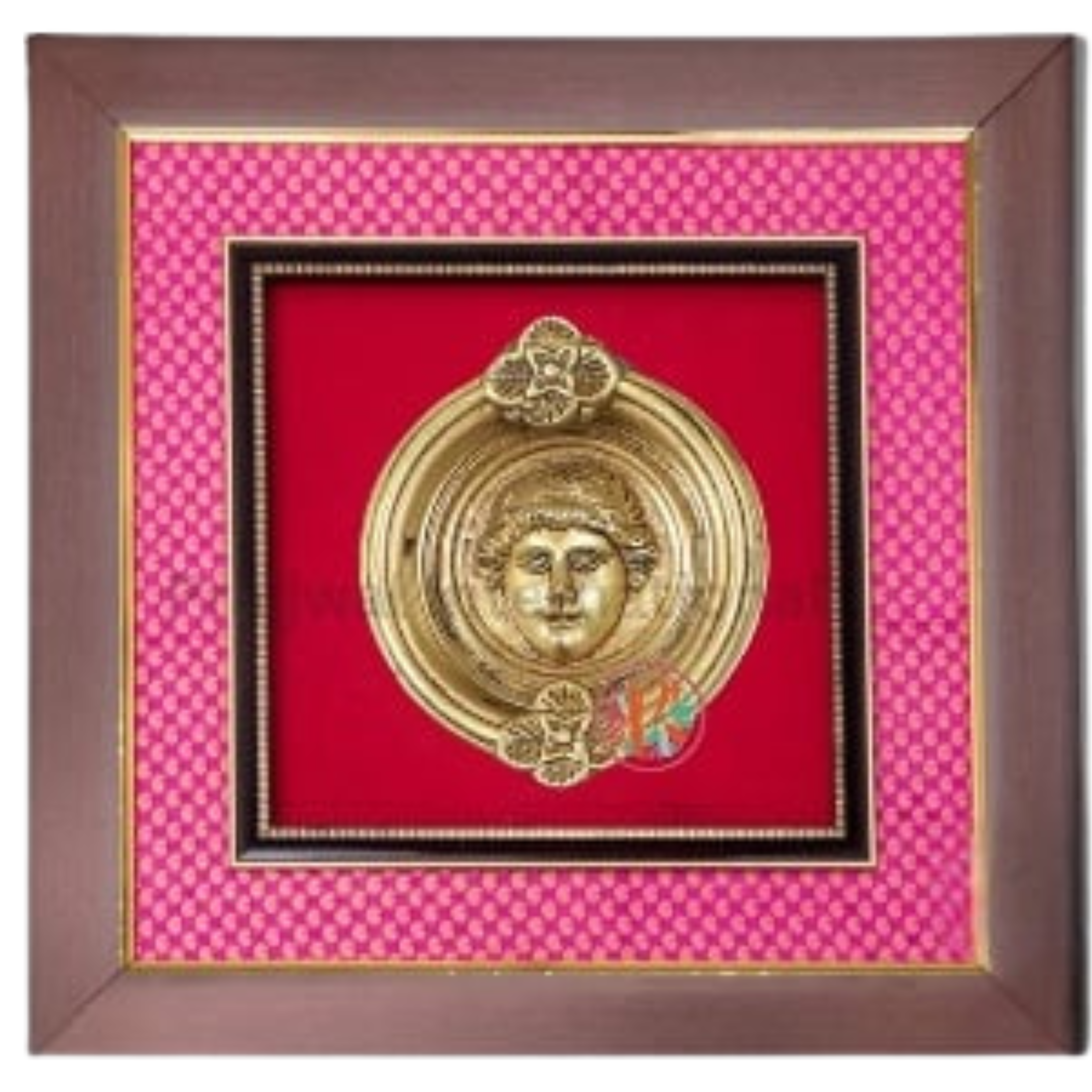 Brass Door Knocker Wall Hanging Frame – Vintage Charm with Functional Elegance