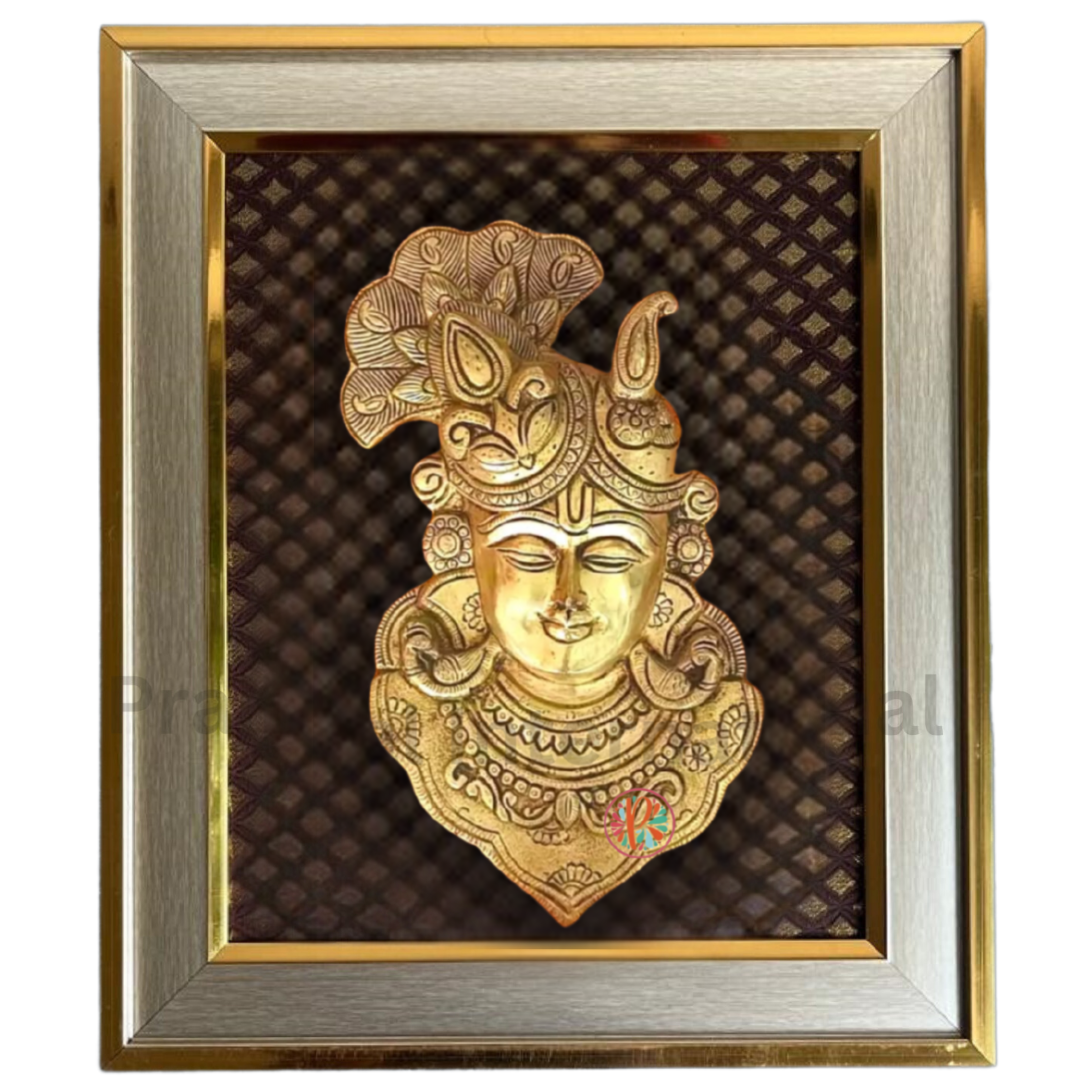 Brass Krishna Face Wall Hanging Frame
