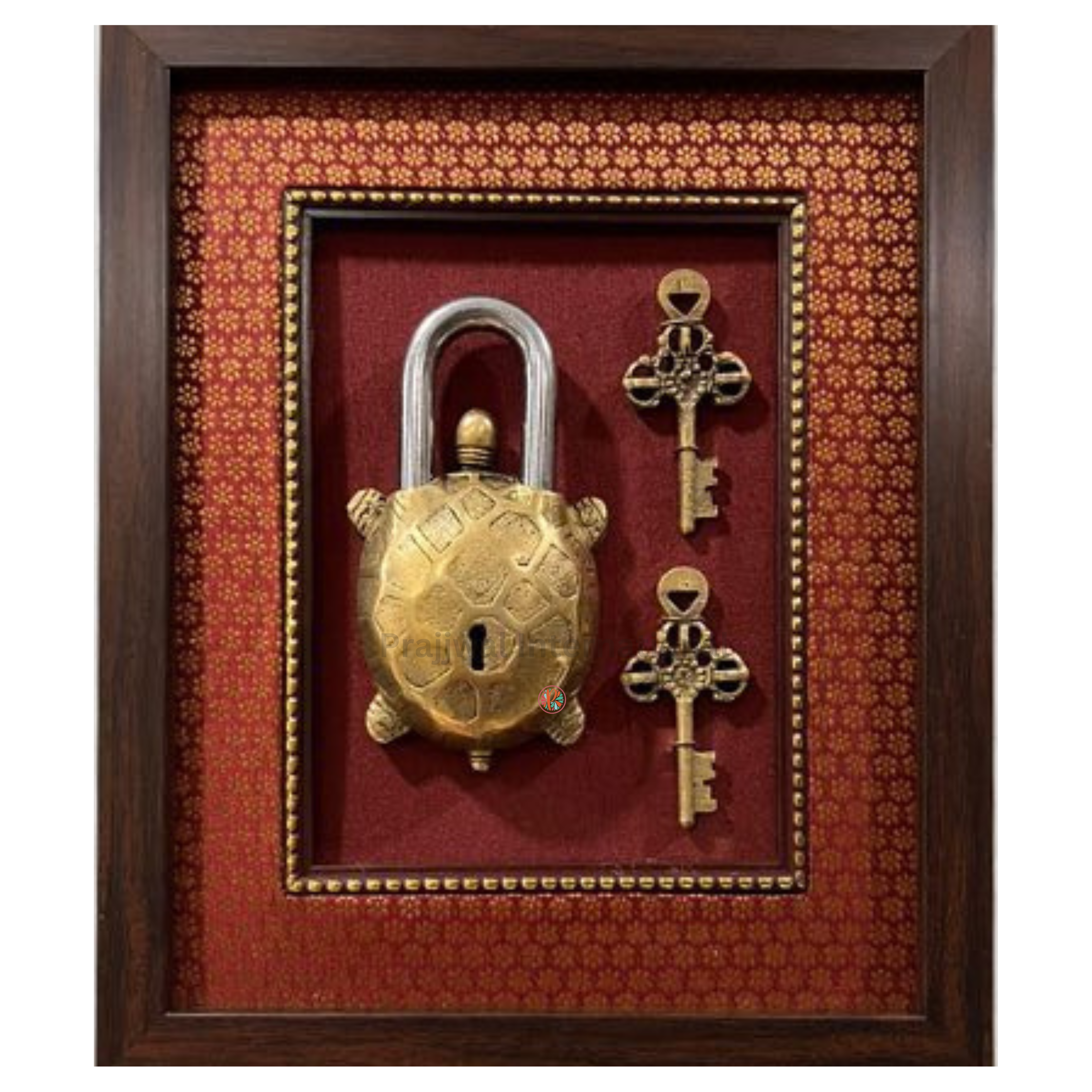 Brass Antique Tortoise Vintage Lock – Wall Hanging Frame