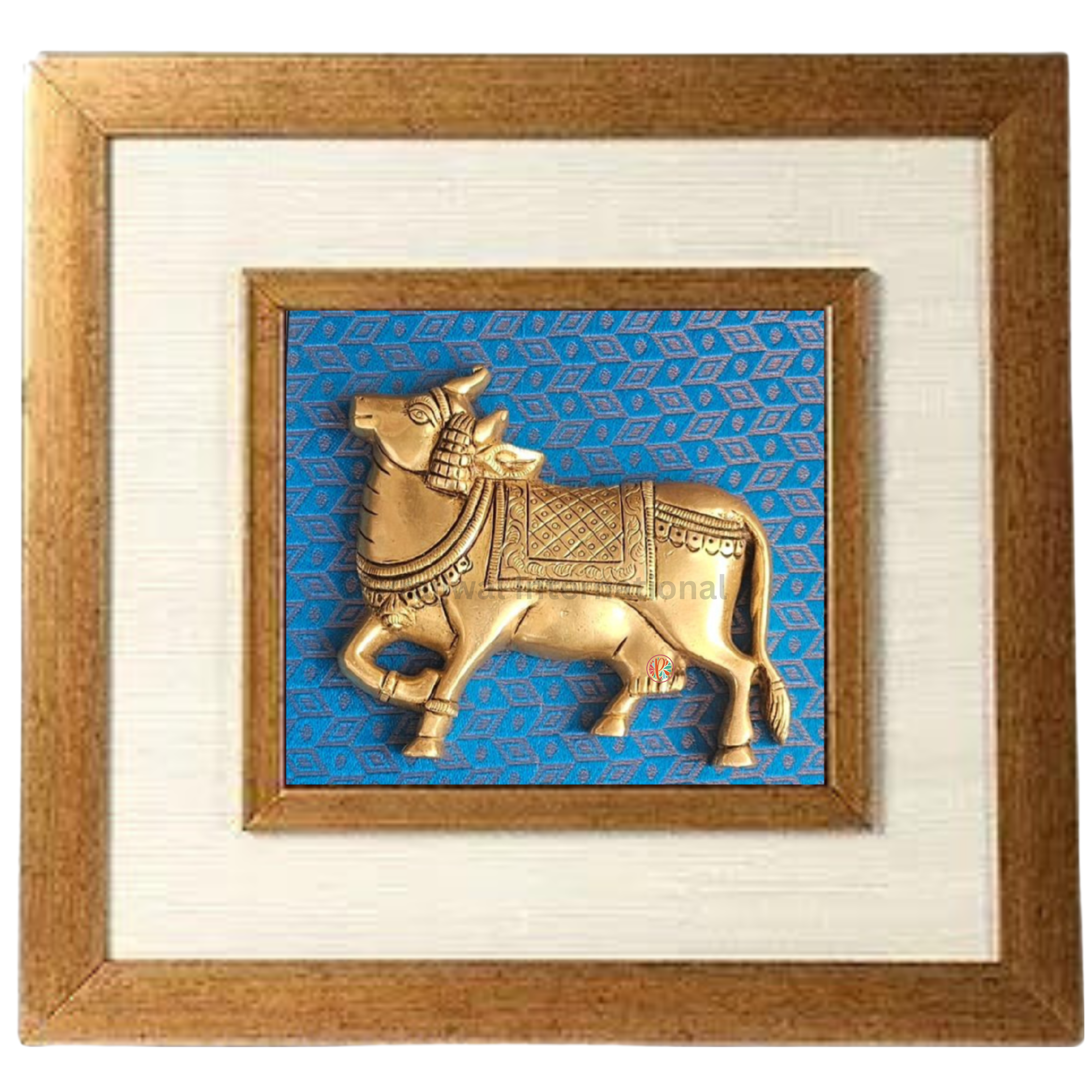 Brass Kamdhenu Cow Wall Hanging frame