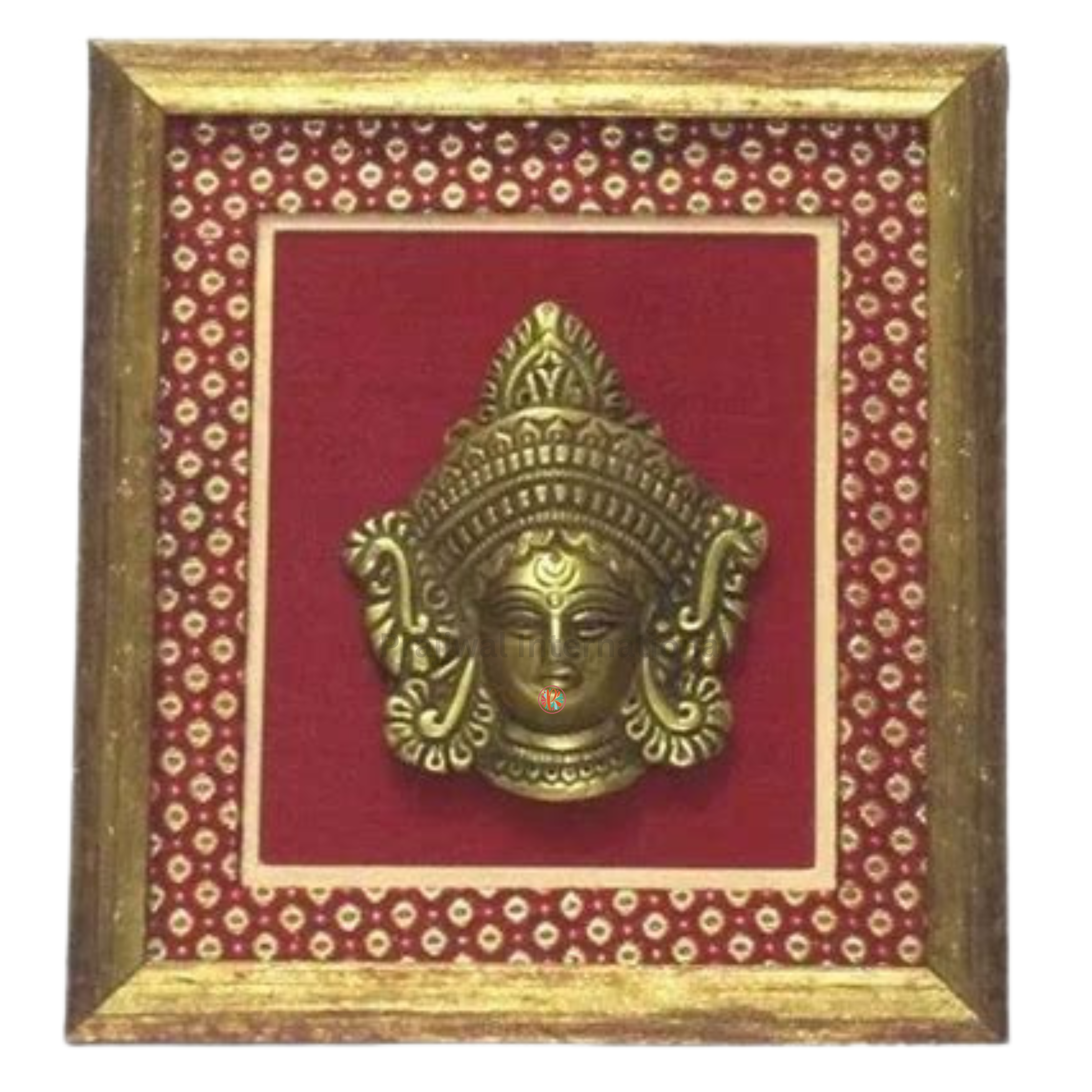 Brass Durga Face Wall Hanging Frame