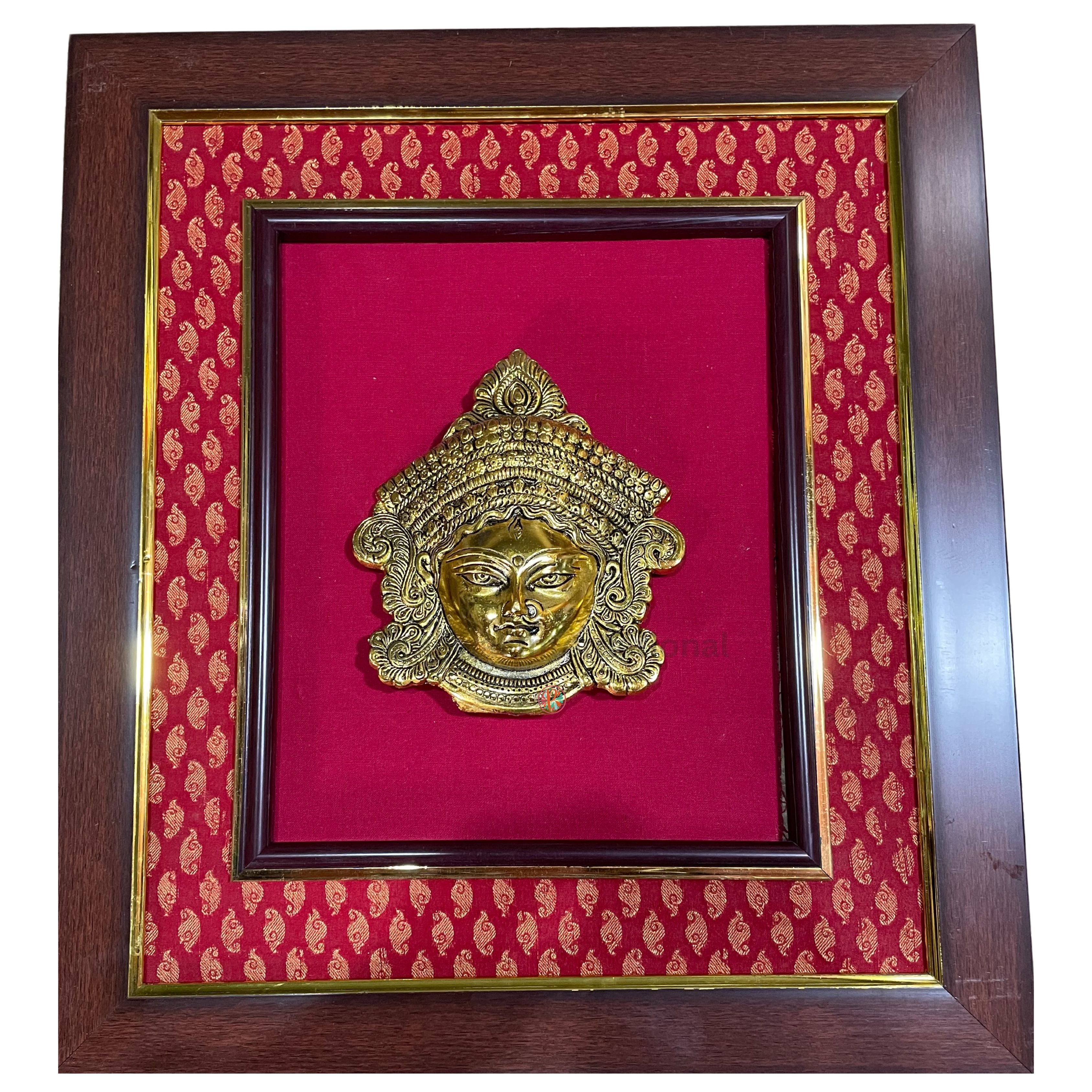 Brass Durga Face Wall Hanging Frame