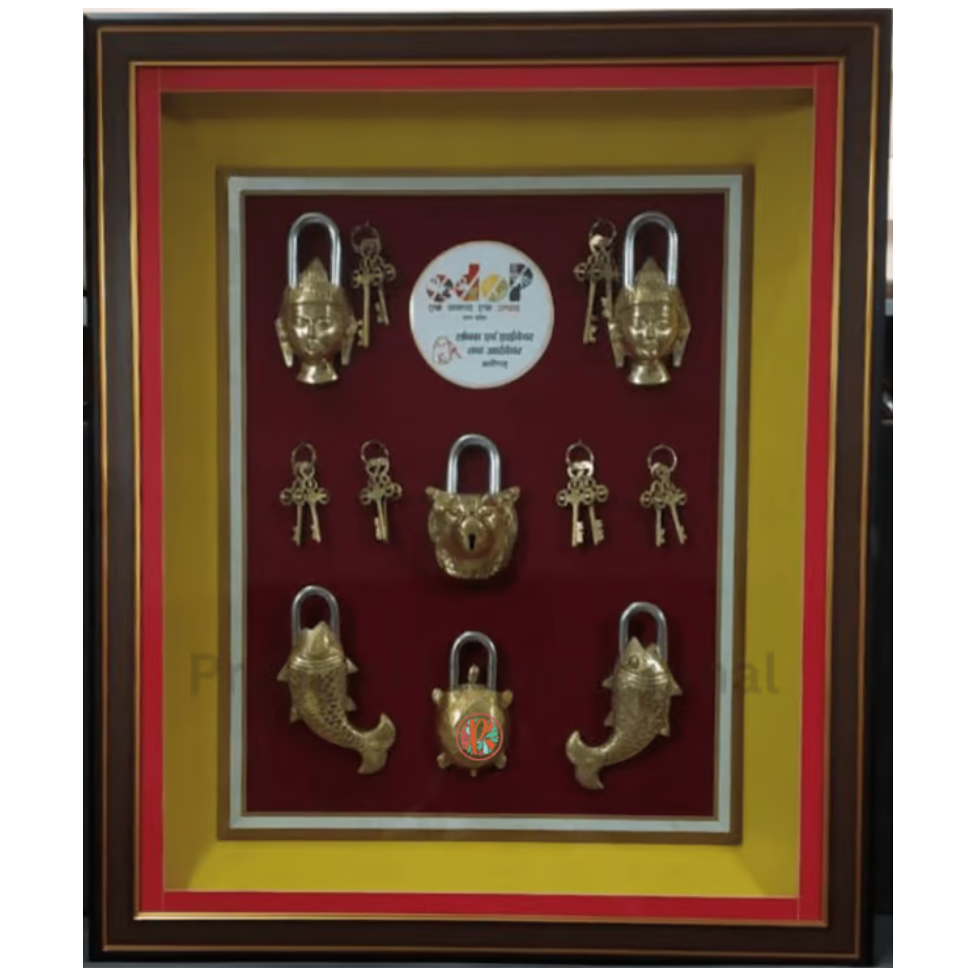 Brass Vintage Lock Wall Hanging Frame