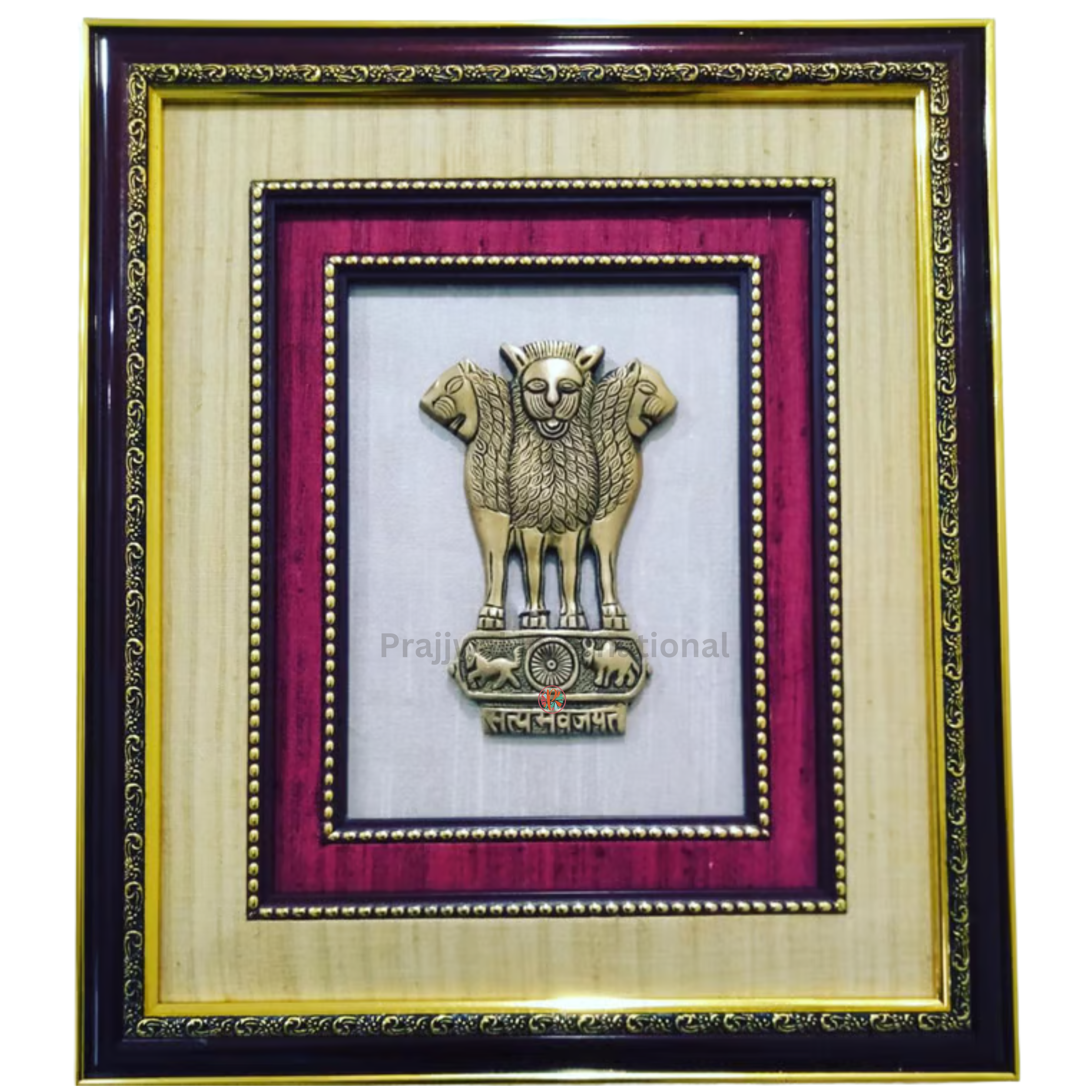 Brass Satyamev Jayate Wall Hanging Frame