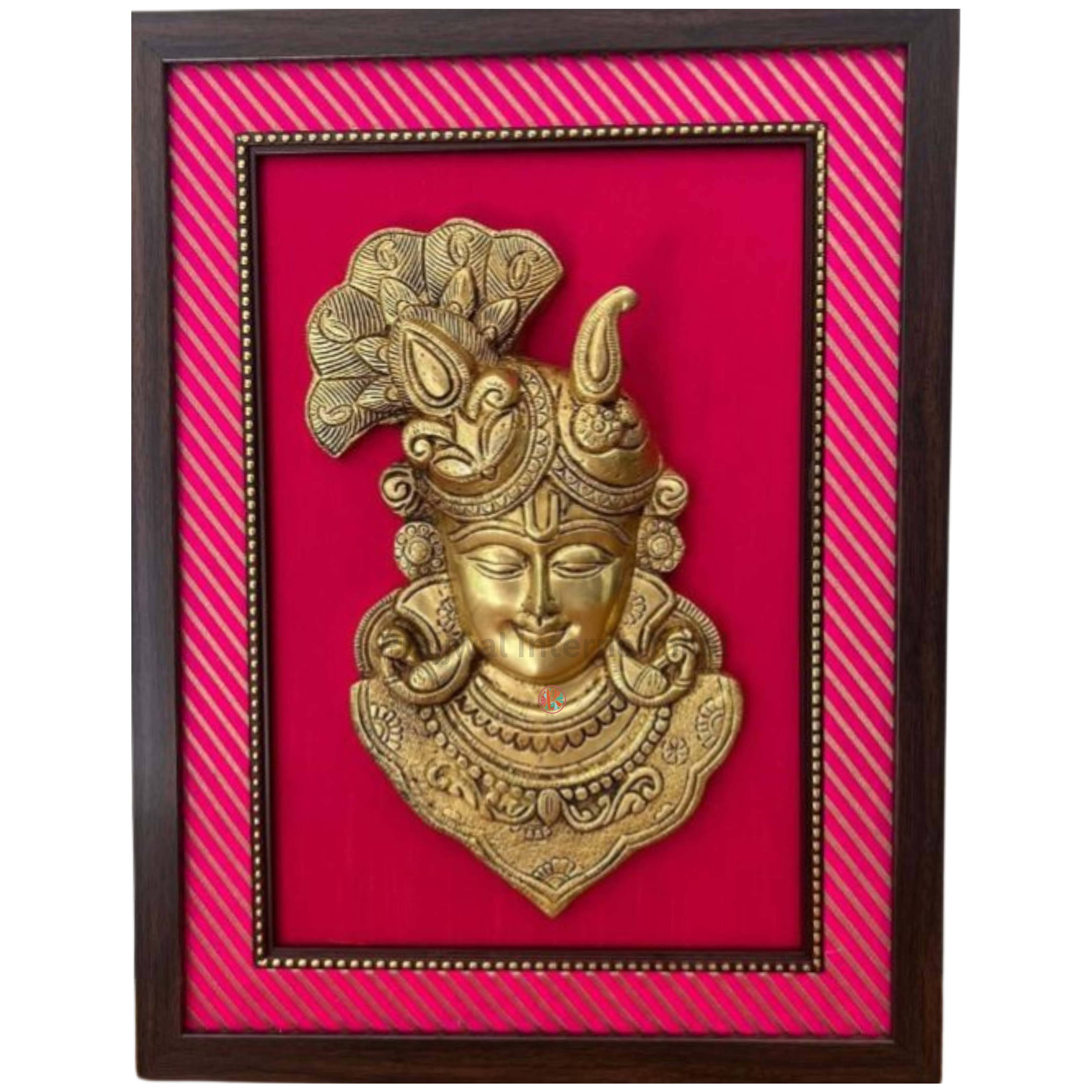 Brass Banke Bihari Ji Head Wall Hanging Frame 