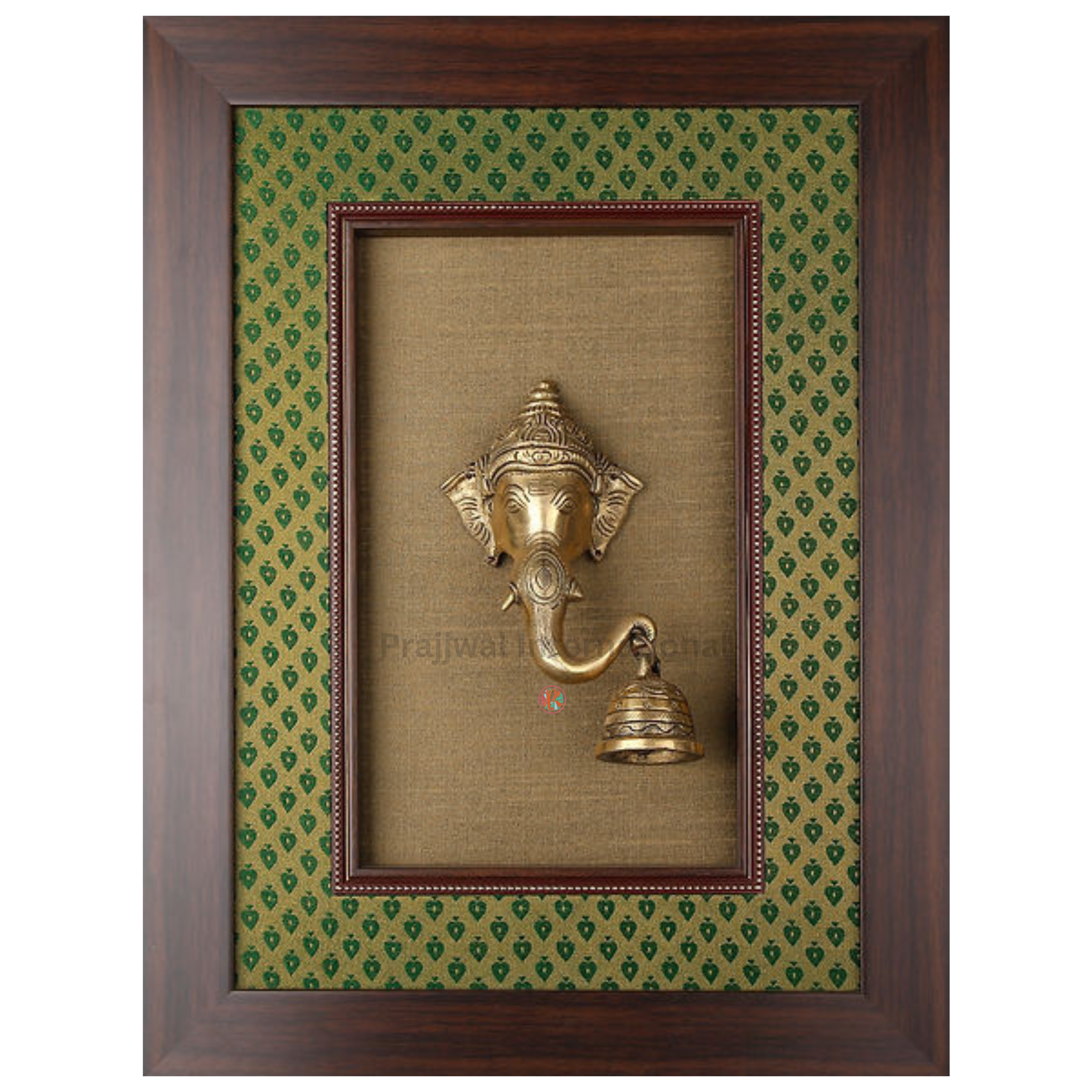 Brass Ganesh face with Bell – Wall Hanging Frame