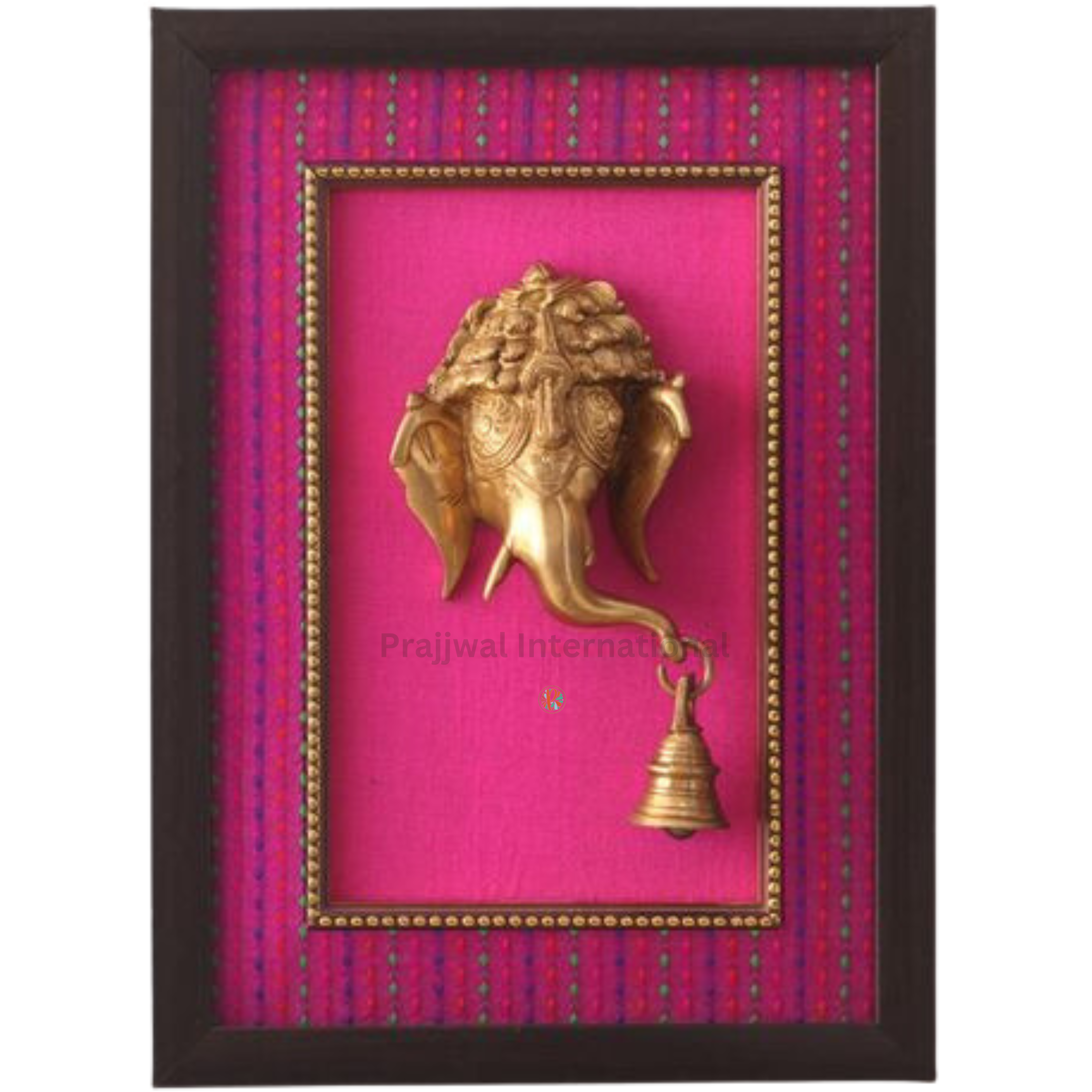 Brass Ganesh face with Bell – Wall Hanging Frame