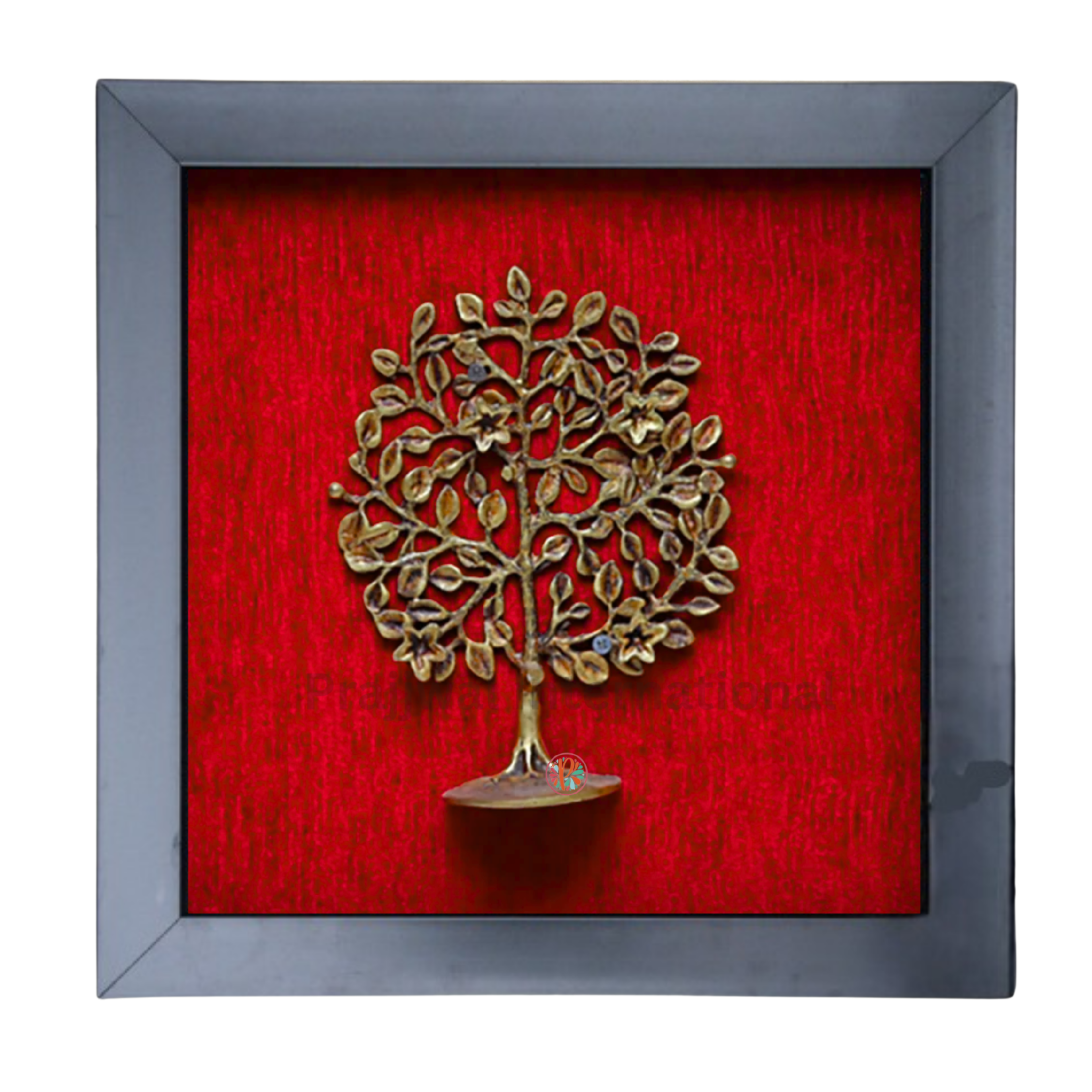 Brass Kalpavriksha Tree Wall Hanging Frame | 16 x 16 Inches 