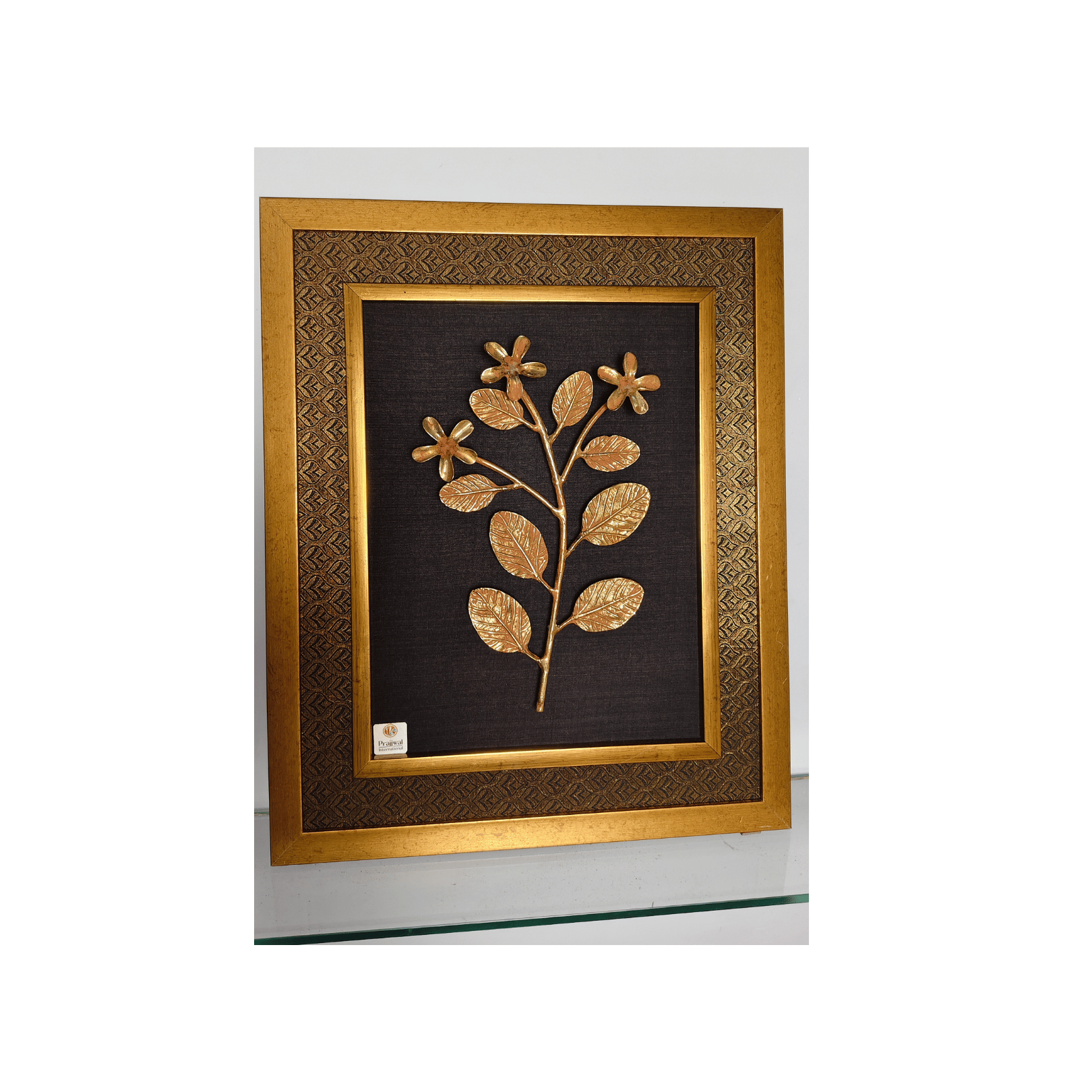 Brass 8 Leaves & Flower Wall Hanging Frame – 22x18 Inch | Handcrafted Brass Decorative Frame#PIF-1292